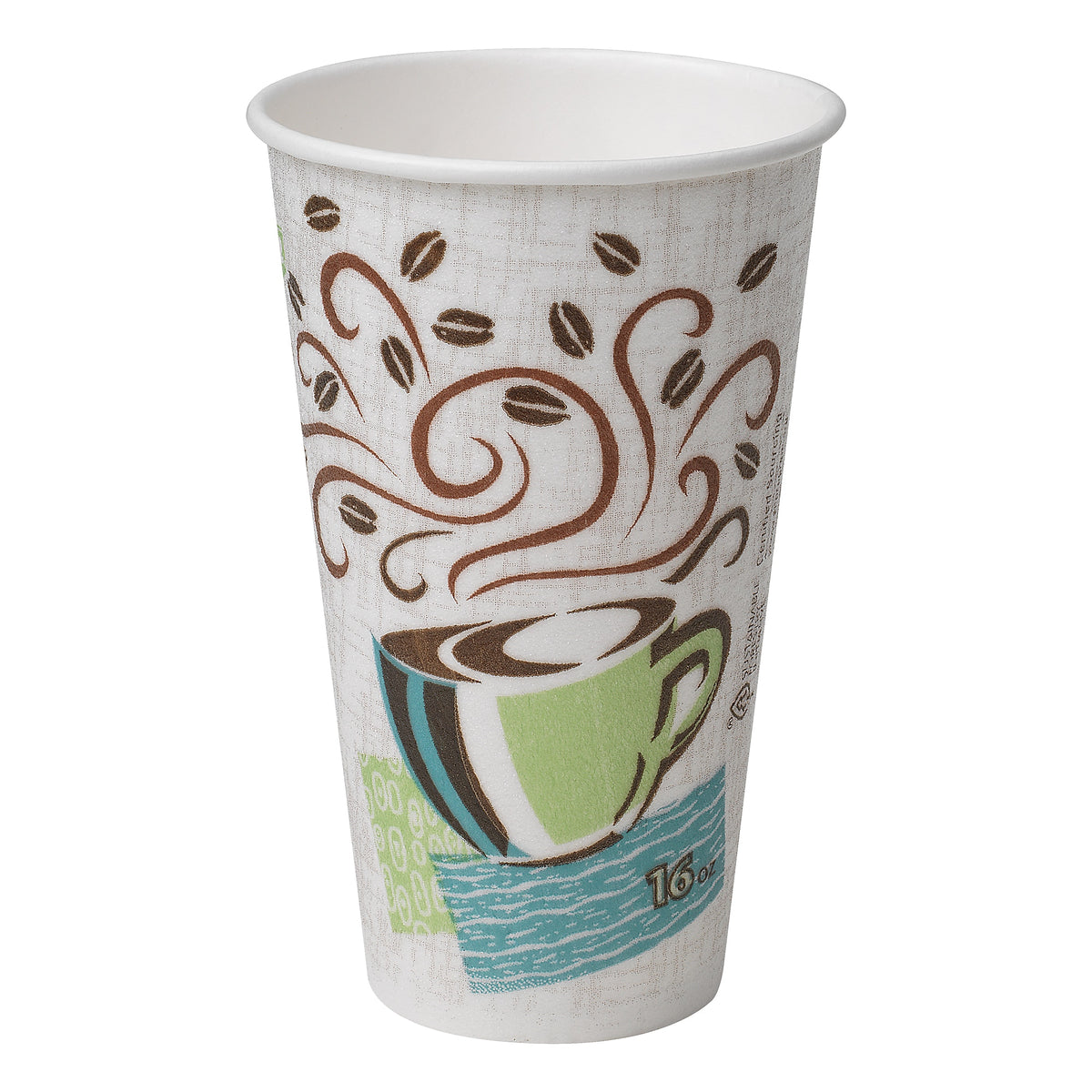 Dixie PerfecTouch Insulated Paper Hot Cups, 16 oz., Coffee Haze, 500/Carton