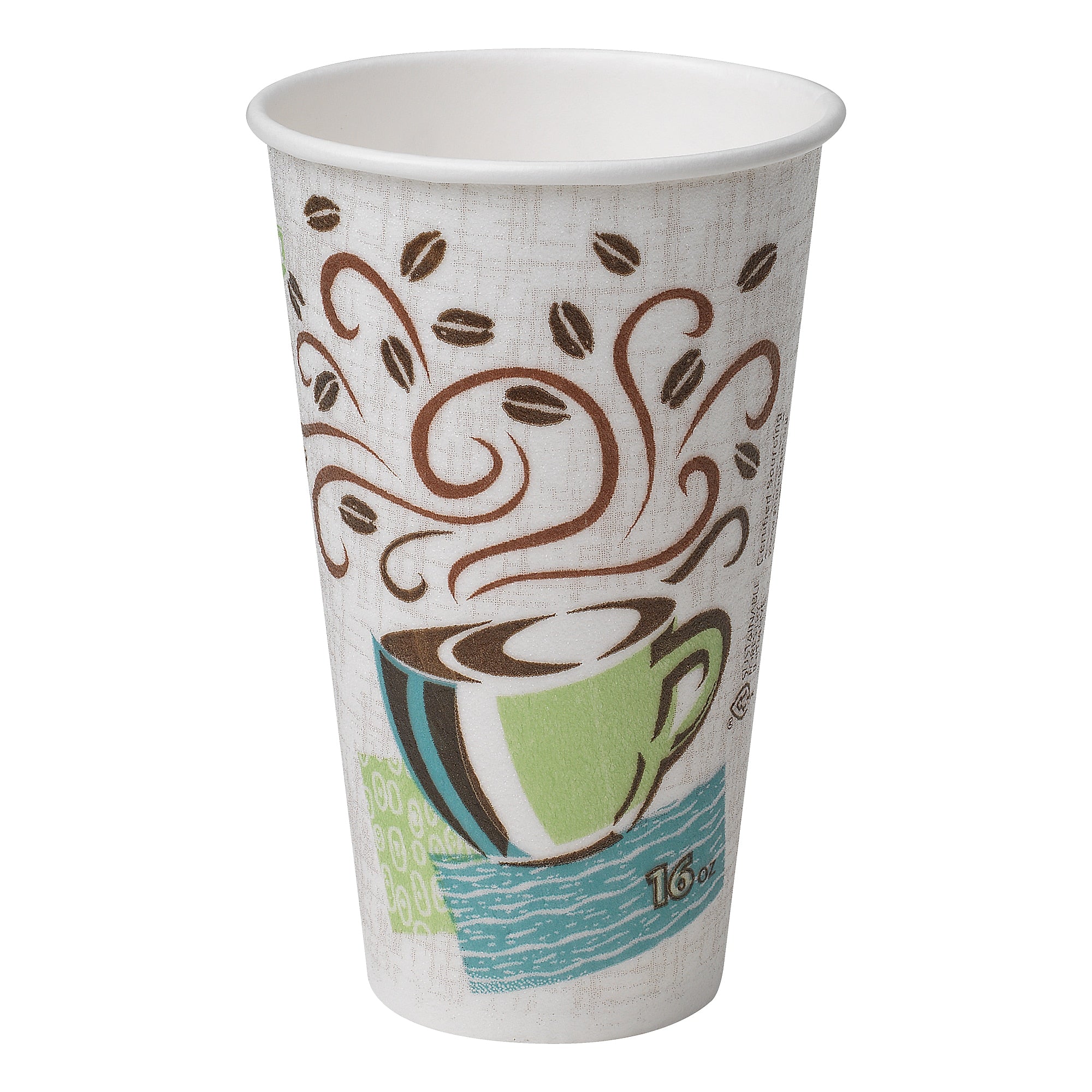 Dixie PerfecTouch Insulated Paper Hot Cups, 16 oz., Coffee Haze, 50/Pack