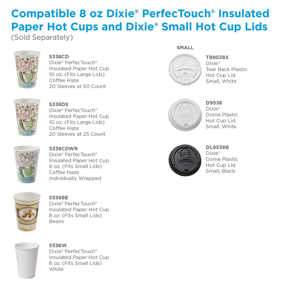 Dixie PerfecTouch Insulated Paper Hot Cups, 8 oz., Coffee Haze, 50/Pack