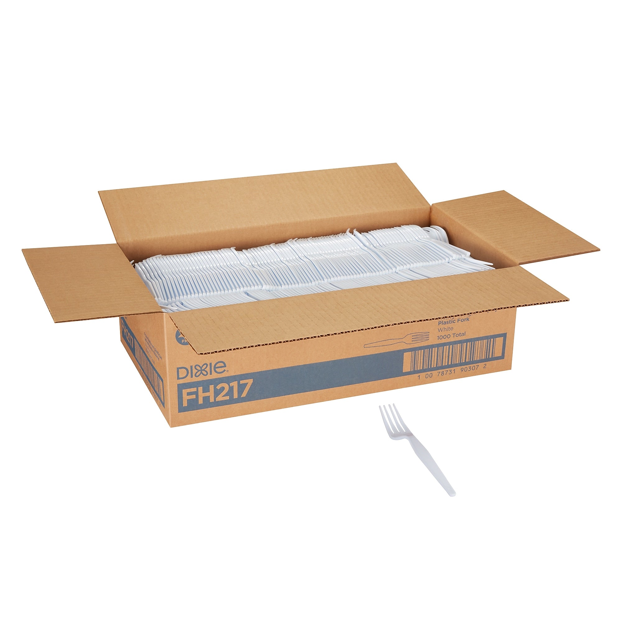 Dixie Plastic Fork, Heavy-Weight, White, 1000/Carton
