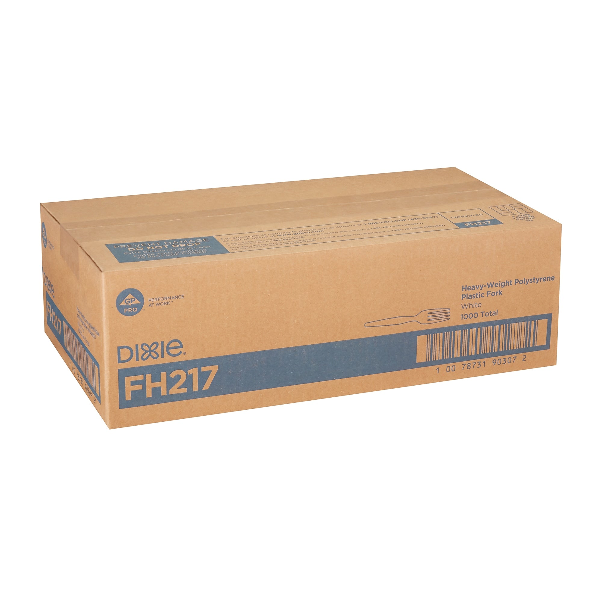 Dixie Plastic Fork, Heavy-Weight, White, 1000/Carton
