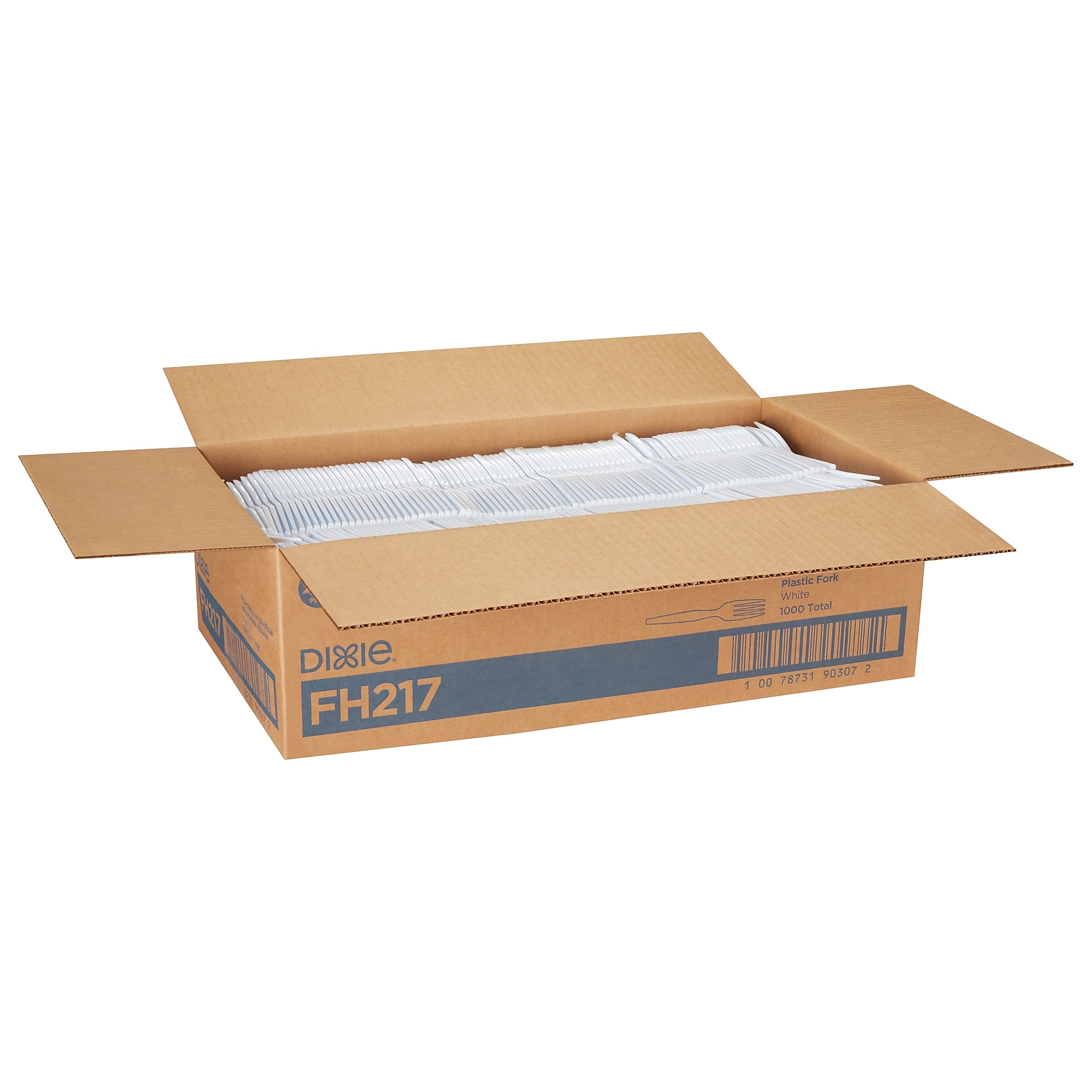 Dixie Plastic Fork, Heavy-Weight, White, 1000/Carton