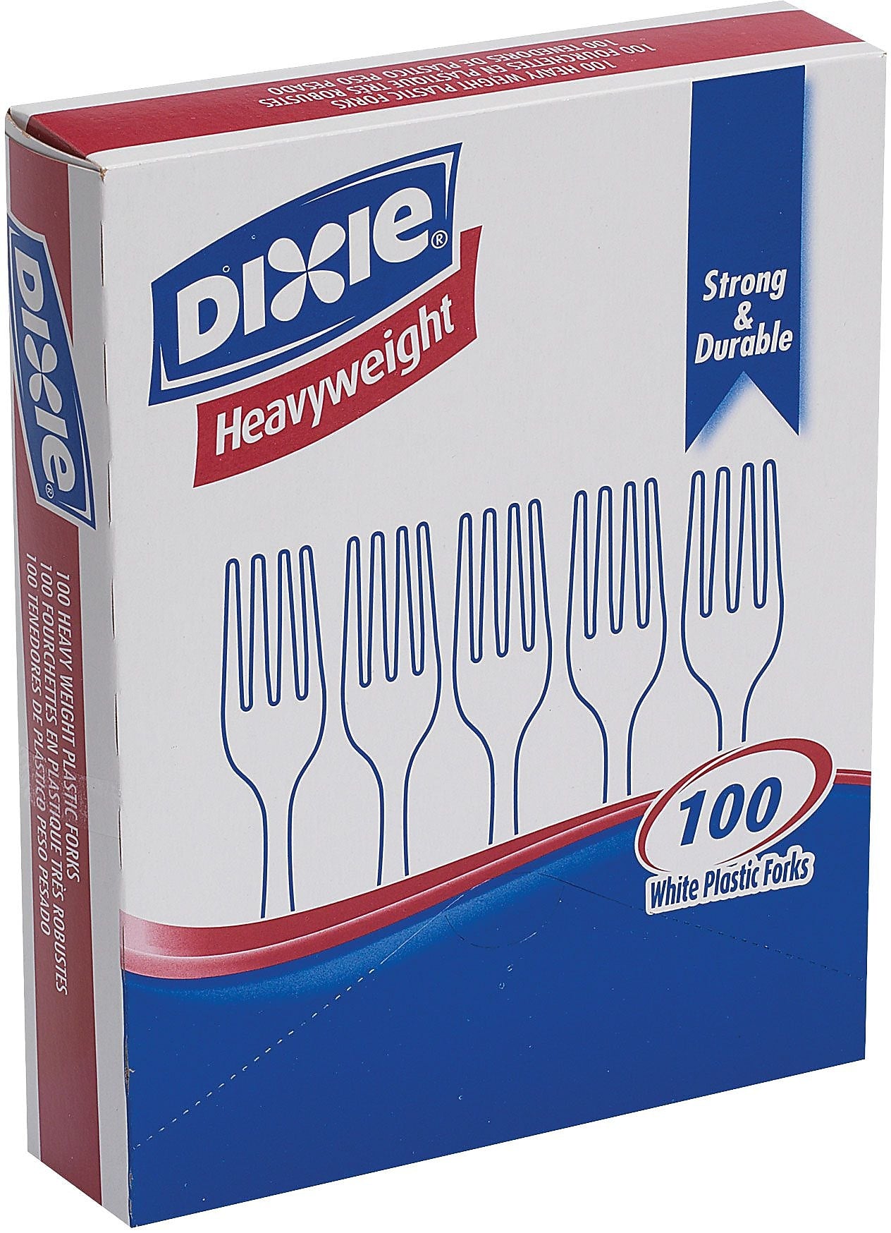 Dixie Plastic Forks, Heavy-Weight, White, 100/Box