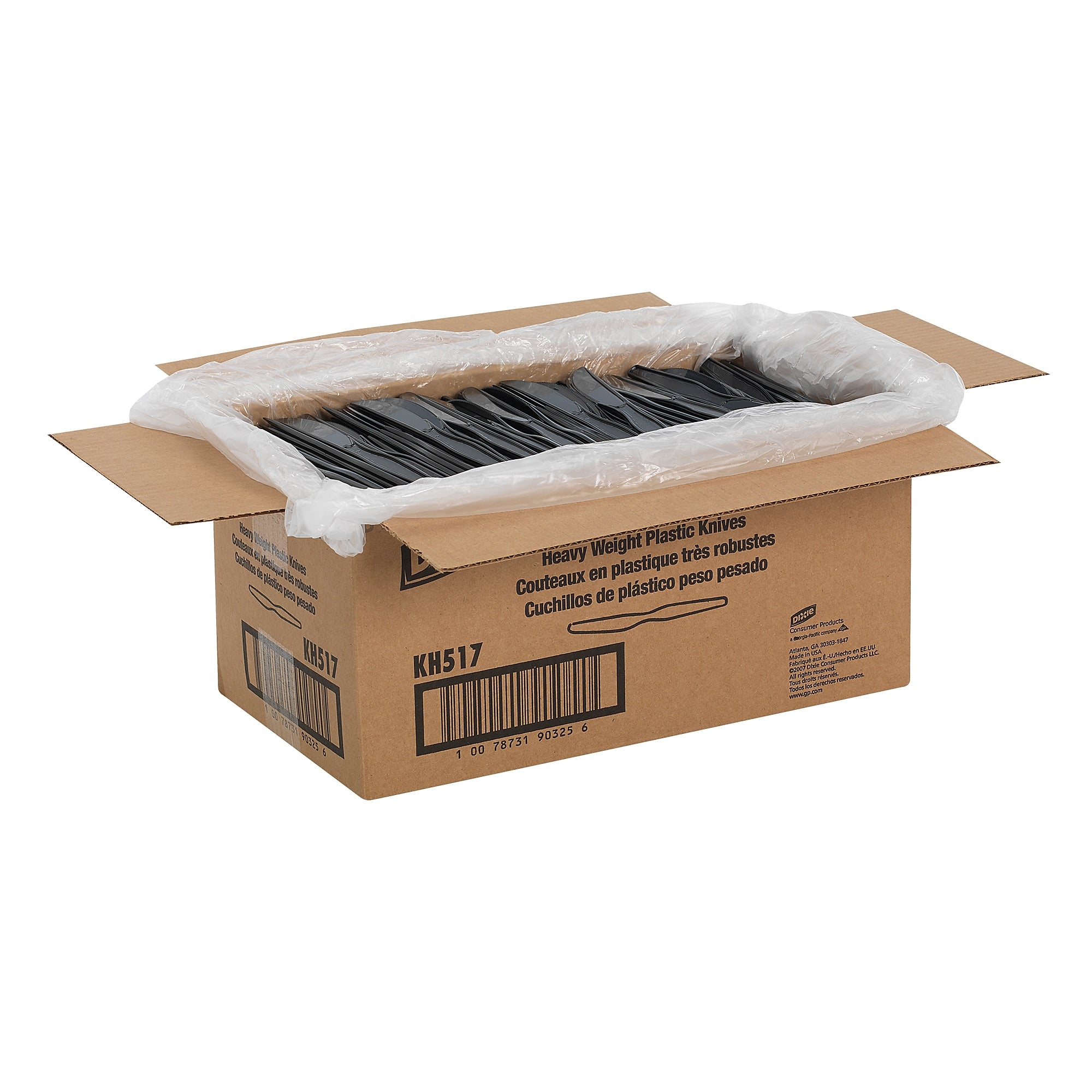 Dixie Plastic Knife, Heavy-Weight, Black, 1000/Carton
