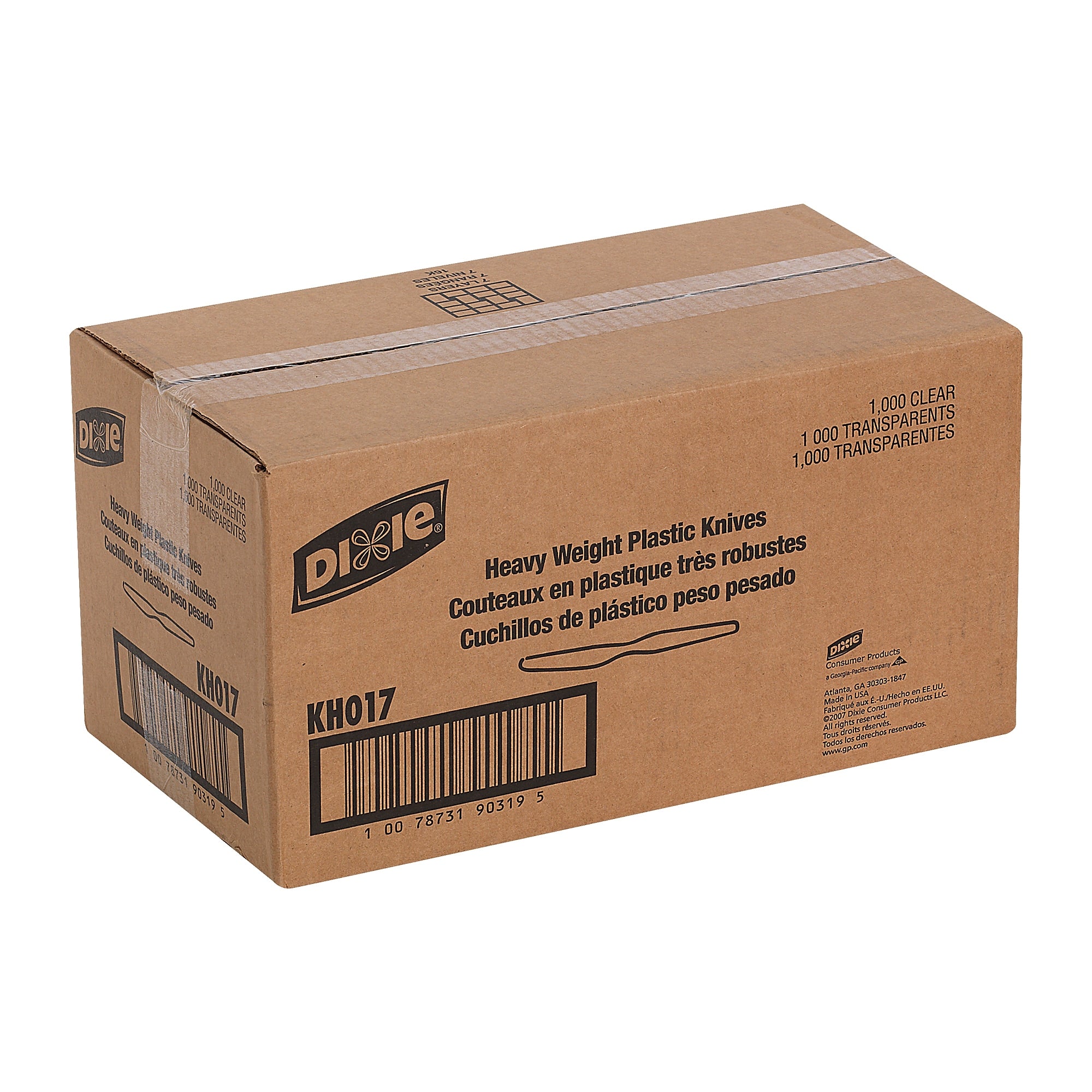 Dixie Plastic Knife, Heavy-Weight, Clear, 1000/Carton