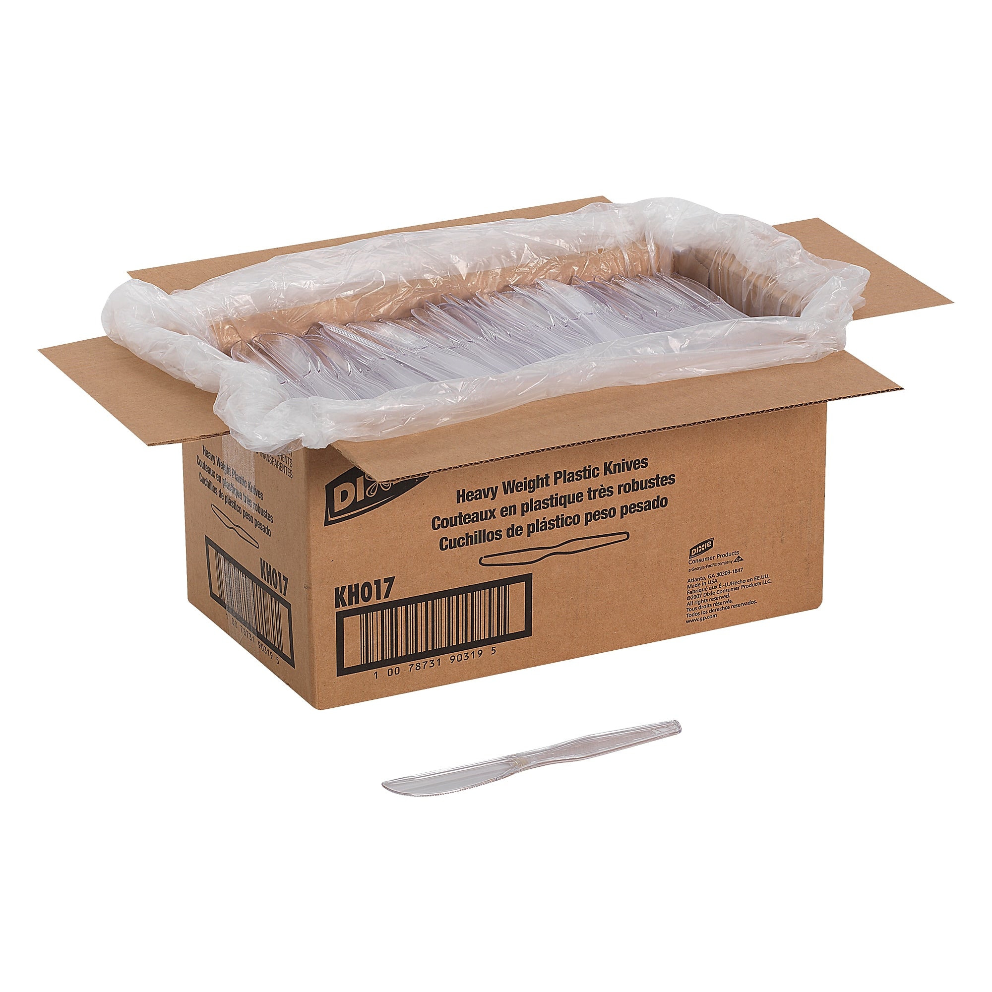 Dixie Plastic Knife, Heavy-Weight, Clear, 1000/Carton