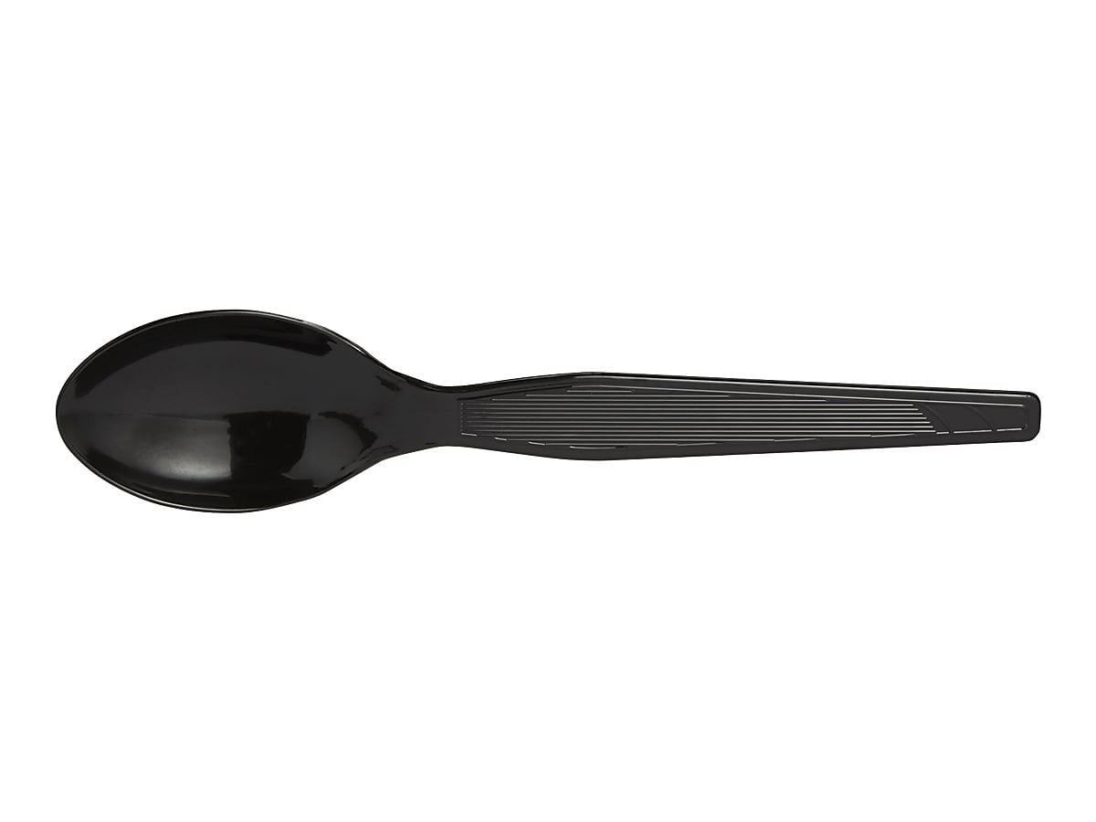 Dixie Plastic Teaspoon, Heavy-Weight, Black, 1000/Carton