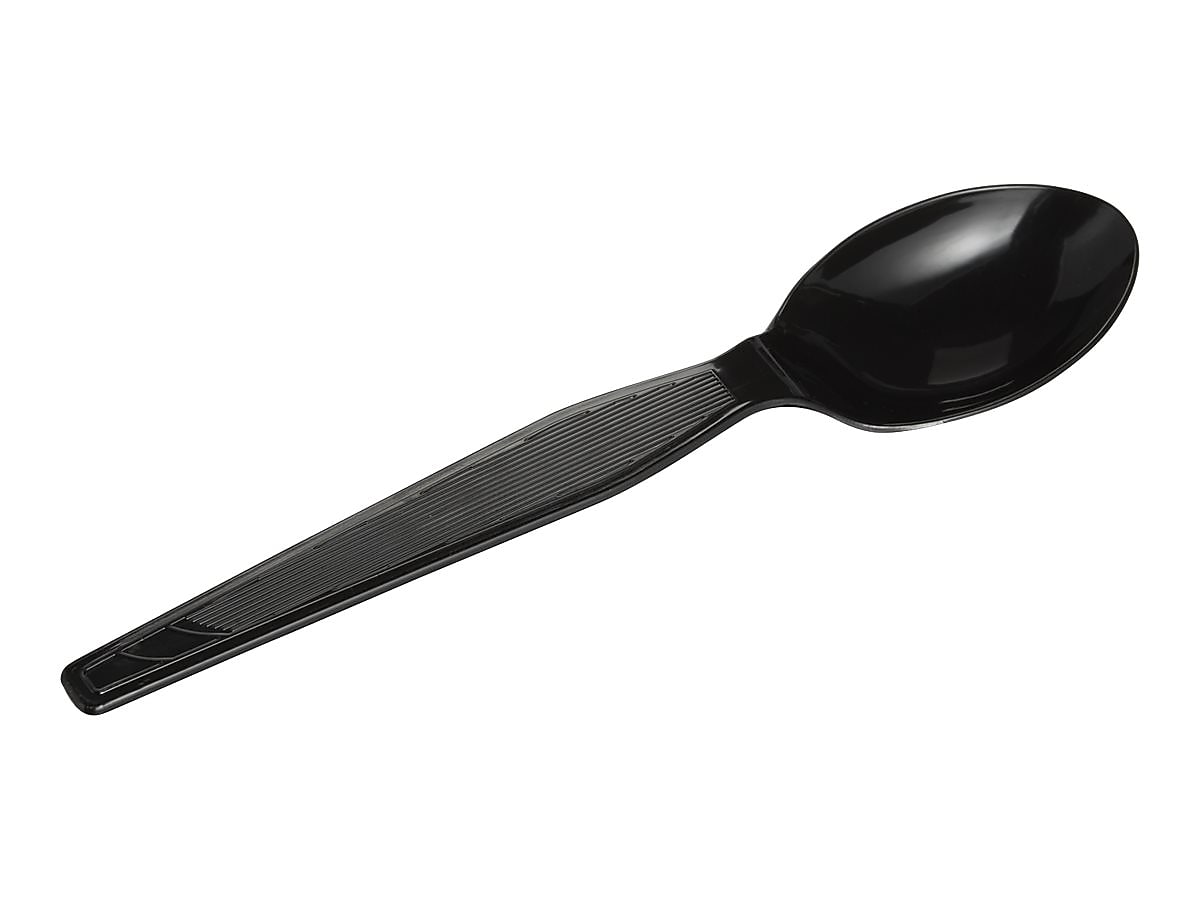 Dixie Plastic Teaspoon, Heavy-Weight, Black, 1000/Carton