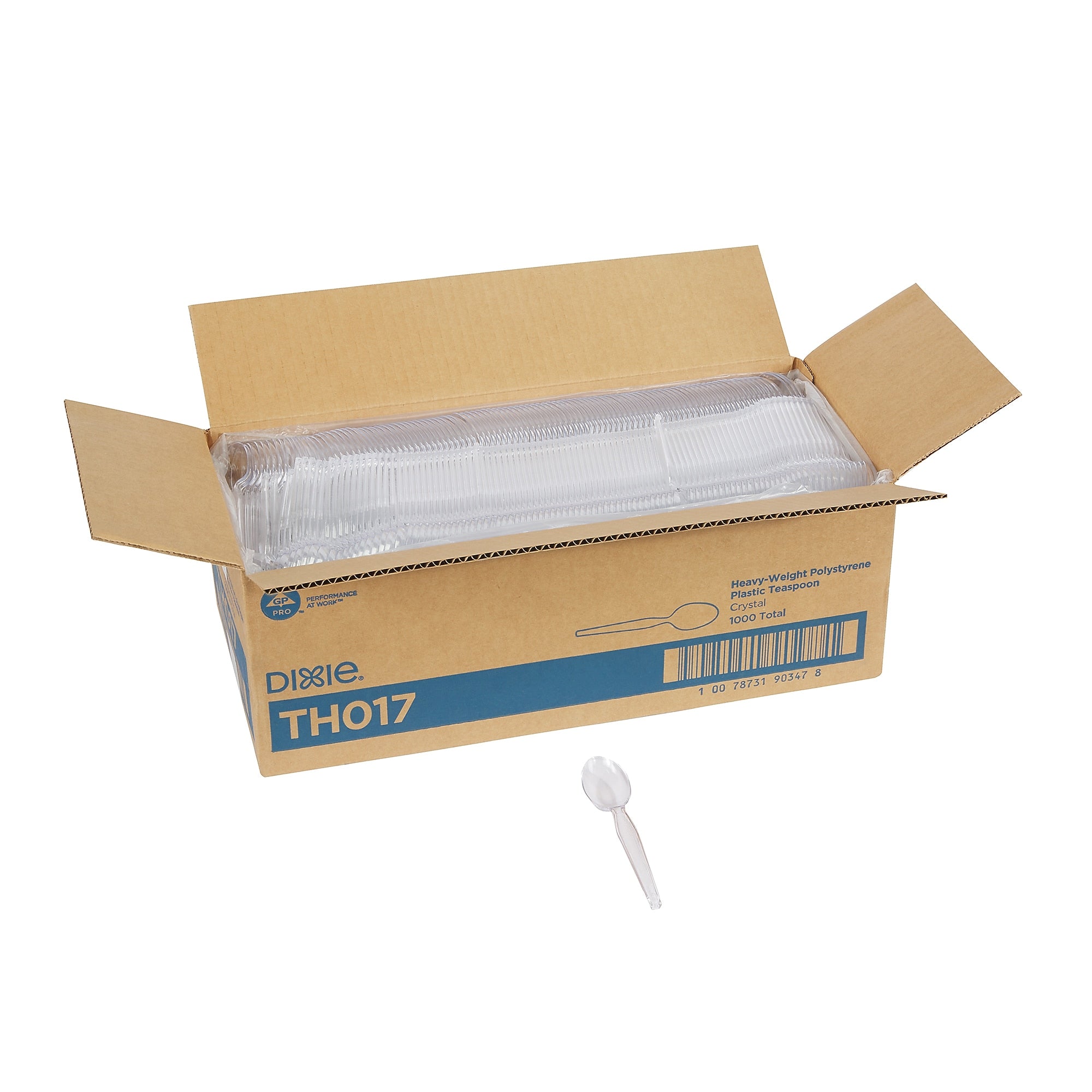 Dixie Plastic Teaspoon, Heavy-Weight, Clear, 1000/Carton
