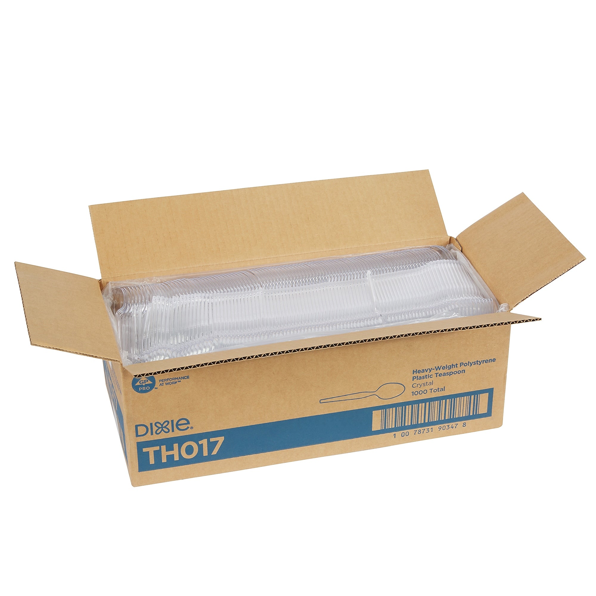 Dixie Plastic Teaspoon, Heavy-Weight, Clear, 1000/Carton