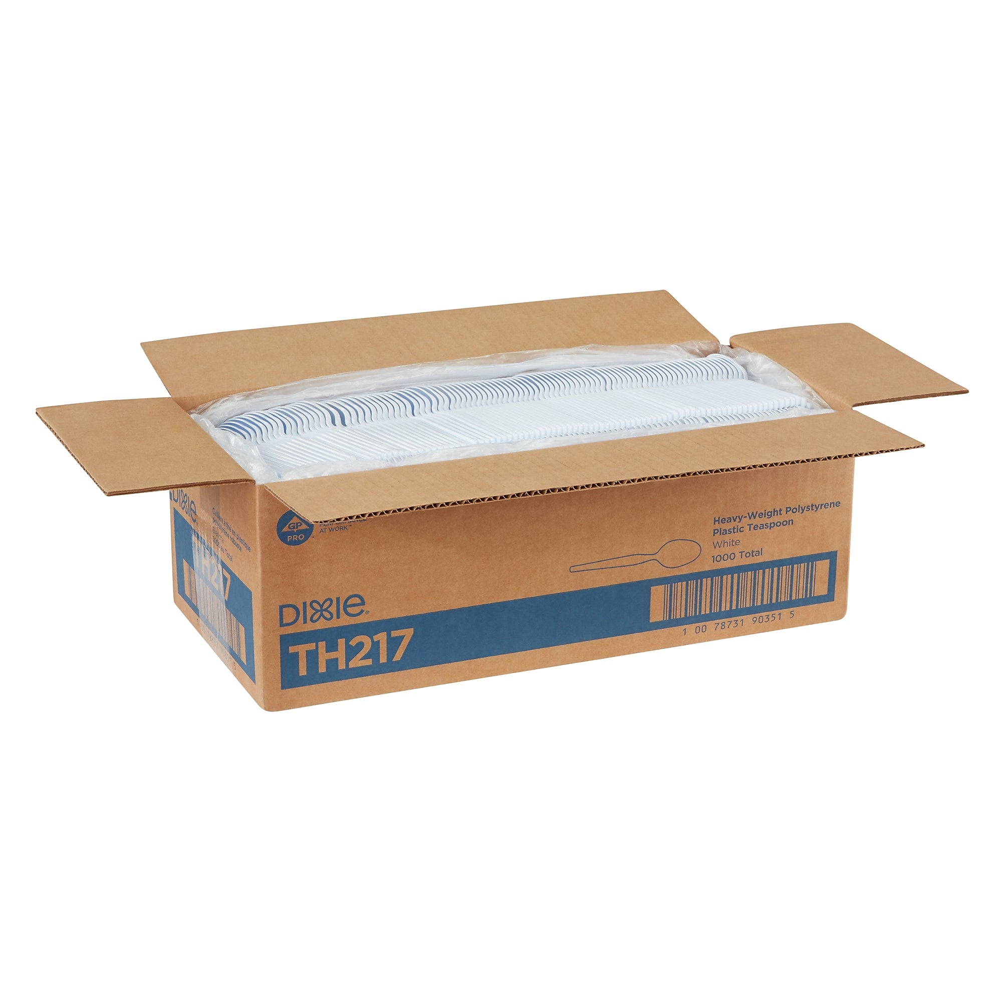 Dixie Plastic Teaspoon, Heavy-Weight, White, 1000/Carton
