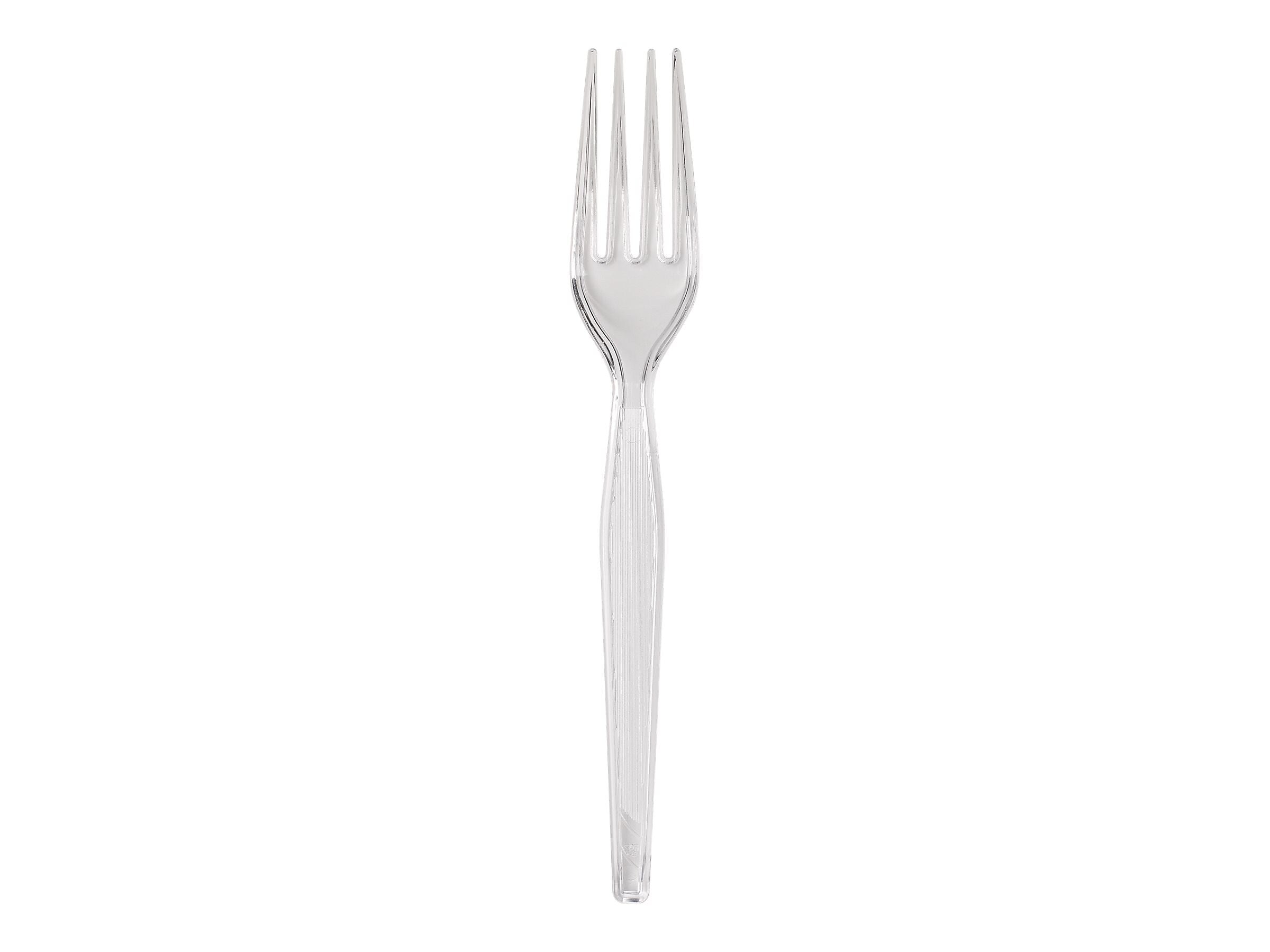 Dixie Polystyrene Forks, Heavy-Weight, Crystal, 1000/Carton