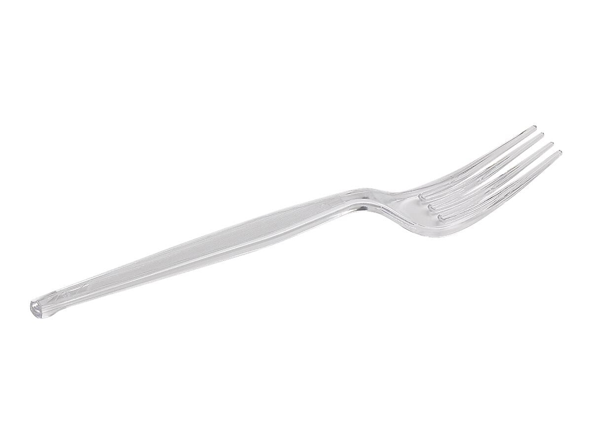 Dixie Polystyrene Forks, Heavy-Weight, Crystal, 1000/Carton