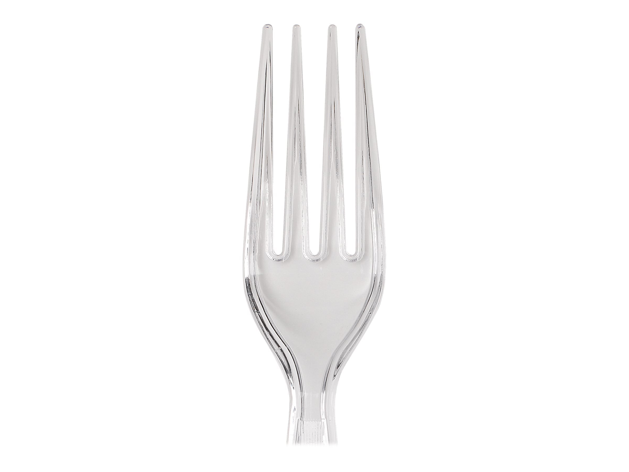 Dixie Polystyrene Forks, Heavy-Weight, Crystal, 1000/Carton