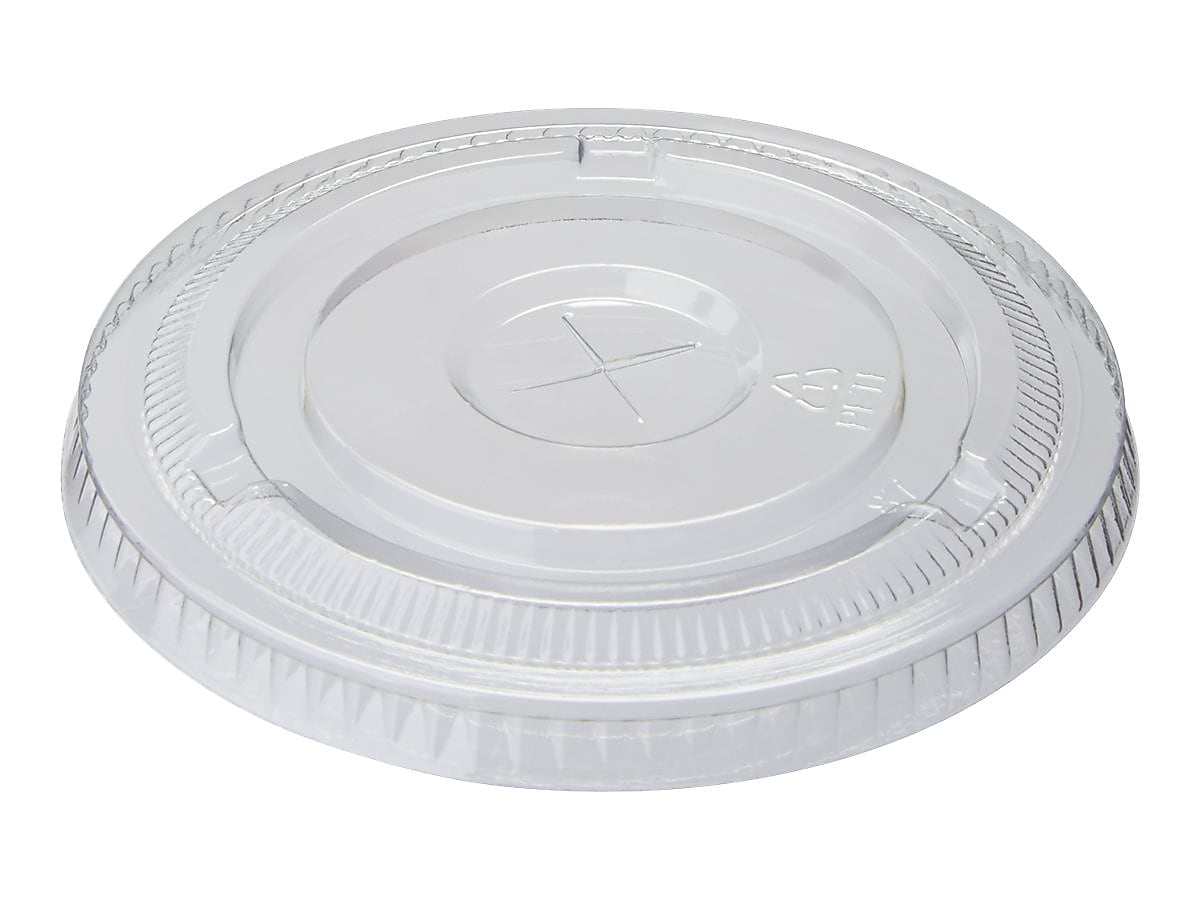 Dixie Straw Slot PET Lid, 14-24 oz., Clear, 100/Sleeve, 10/Carton