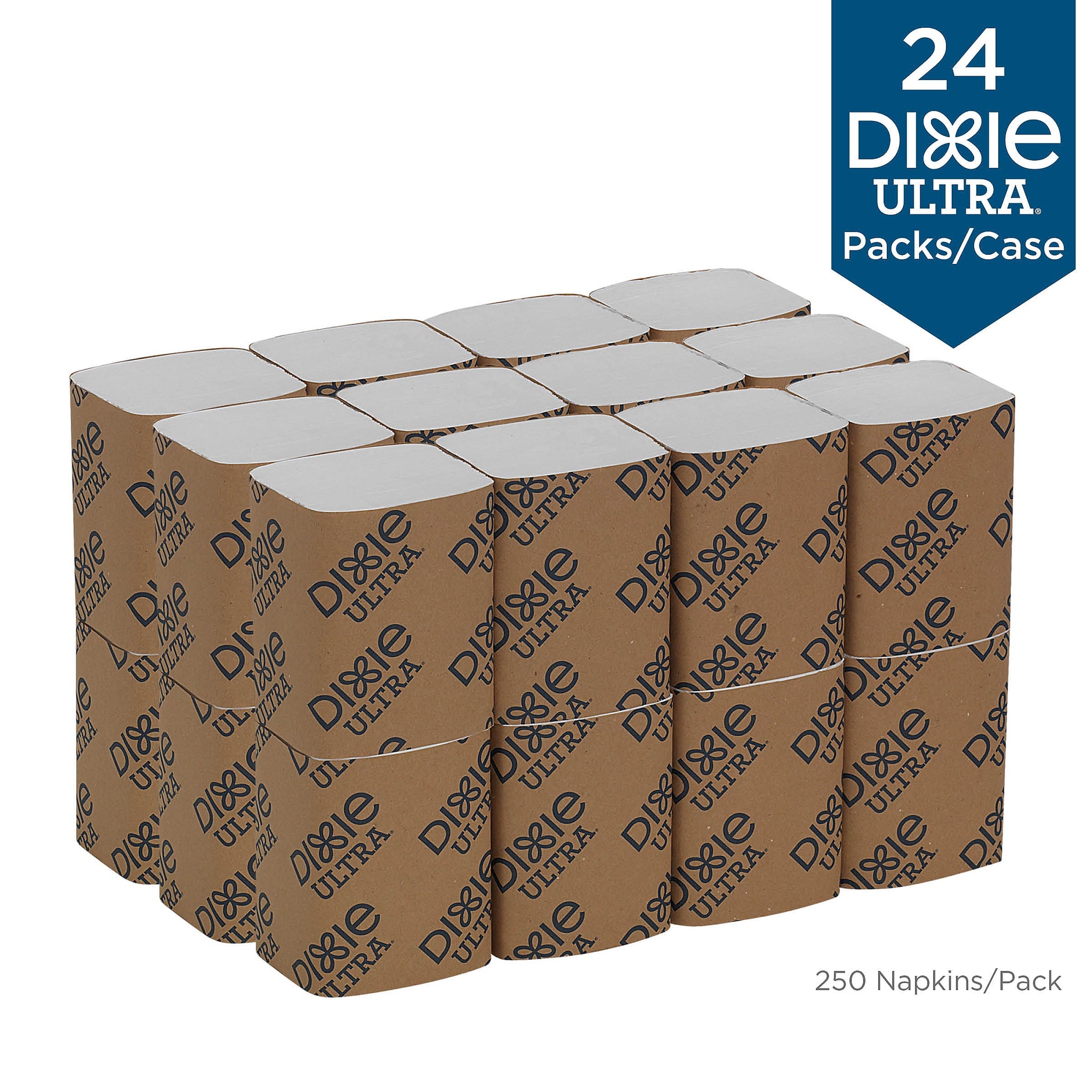 Dixie Ultra Interfold 2-Ply Napkin Dispenser Refill by GP PRO, White, 250 Napkins /Pack, 24/Carton