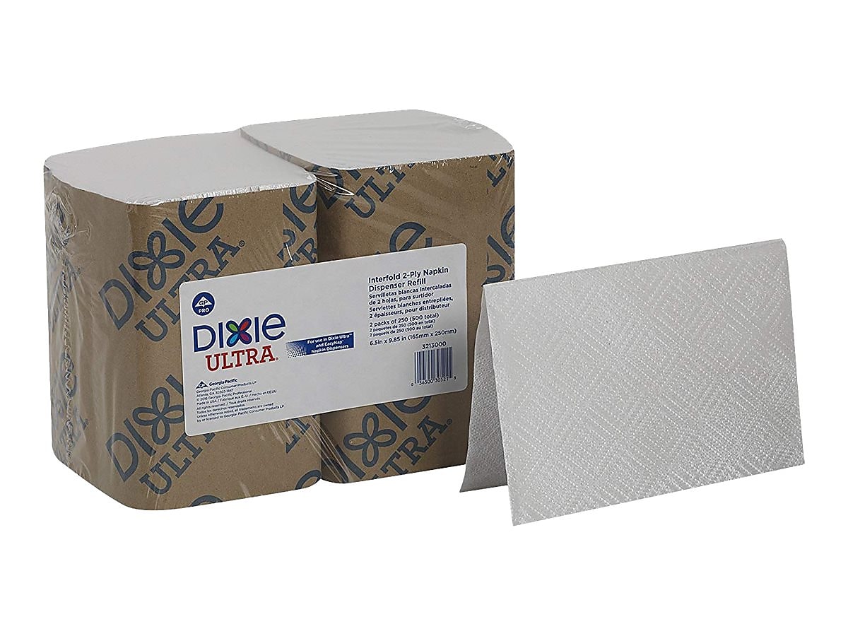 Dixie Ultra Napkins, 2-Ply, White, 500/Pack, 6 Packs/Carton