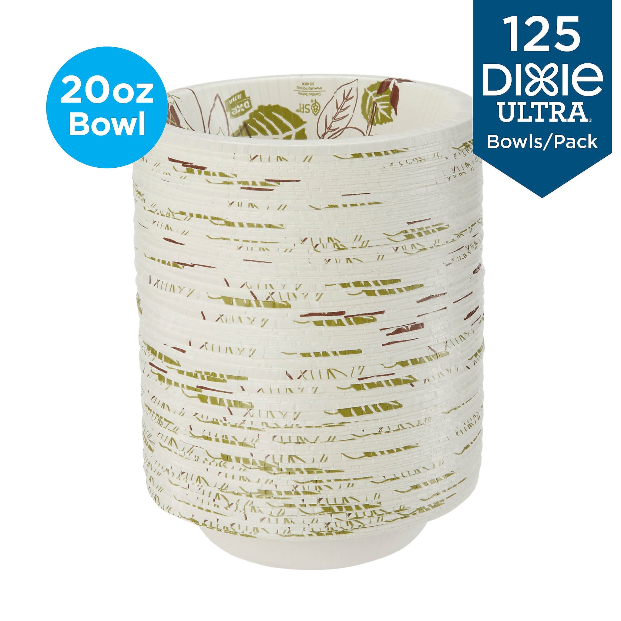 Dixie Ultra Pathways Heavy-Weight Paper Bowls, 20 oz., 125/Pack