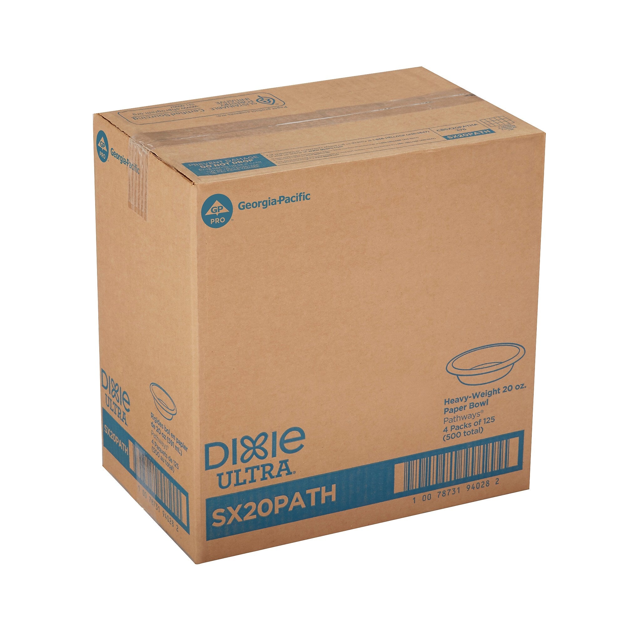 Dixie Ultra Pathways Heavy-Weight Paper Bowls, 20 oz., 500/Carton