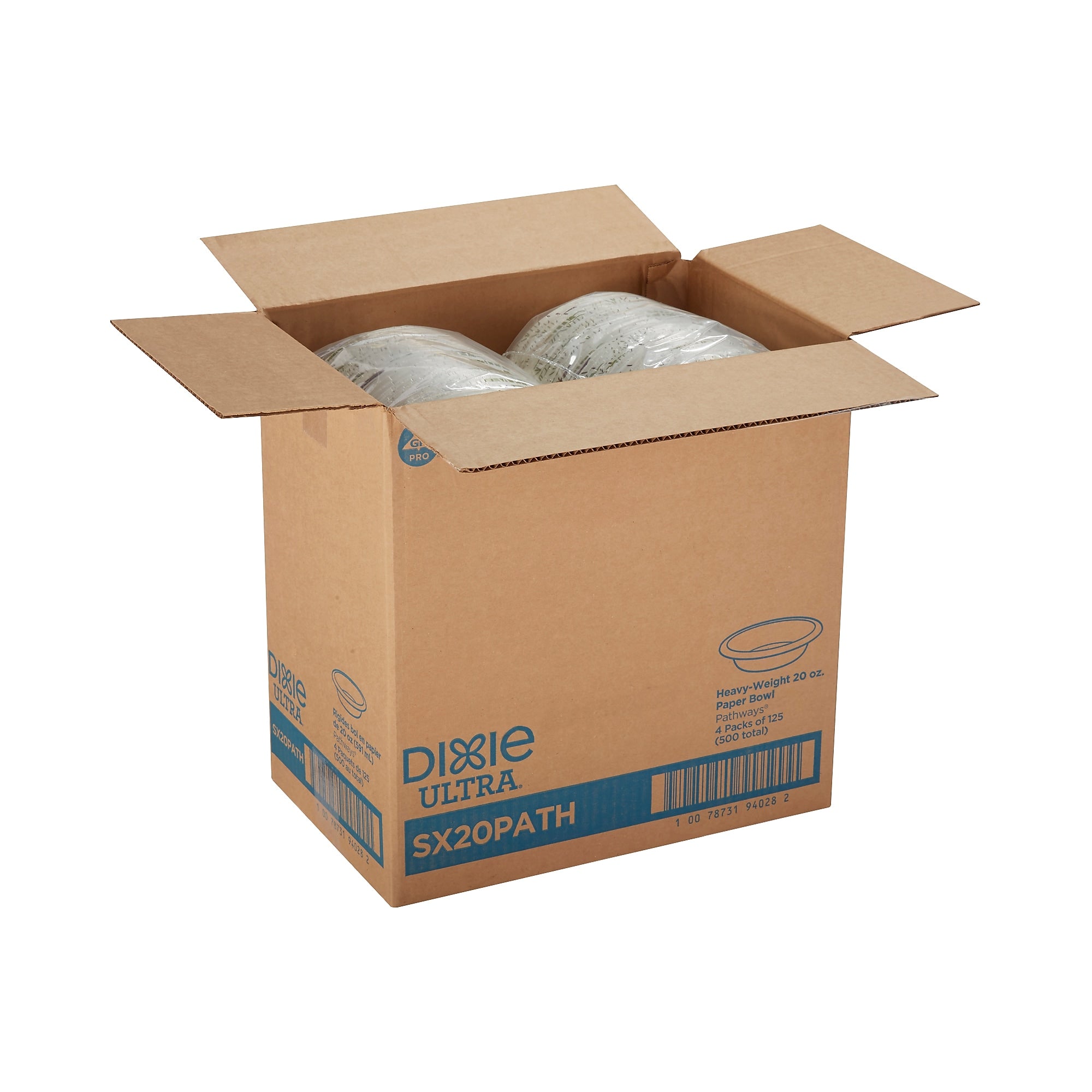 Dixie Ultra Pathways Heavy-Weight Paper Bowls, 20 oz., 500/Carton