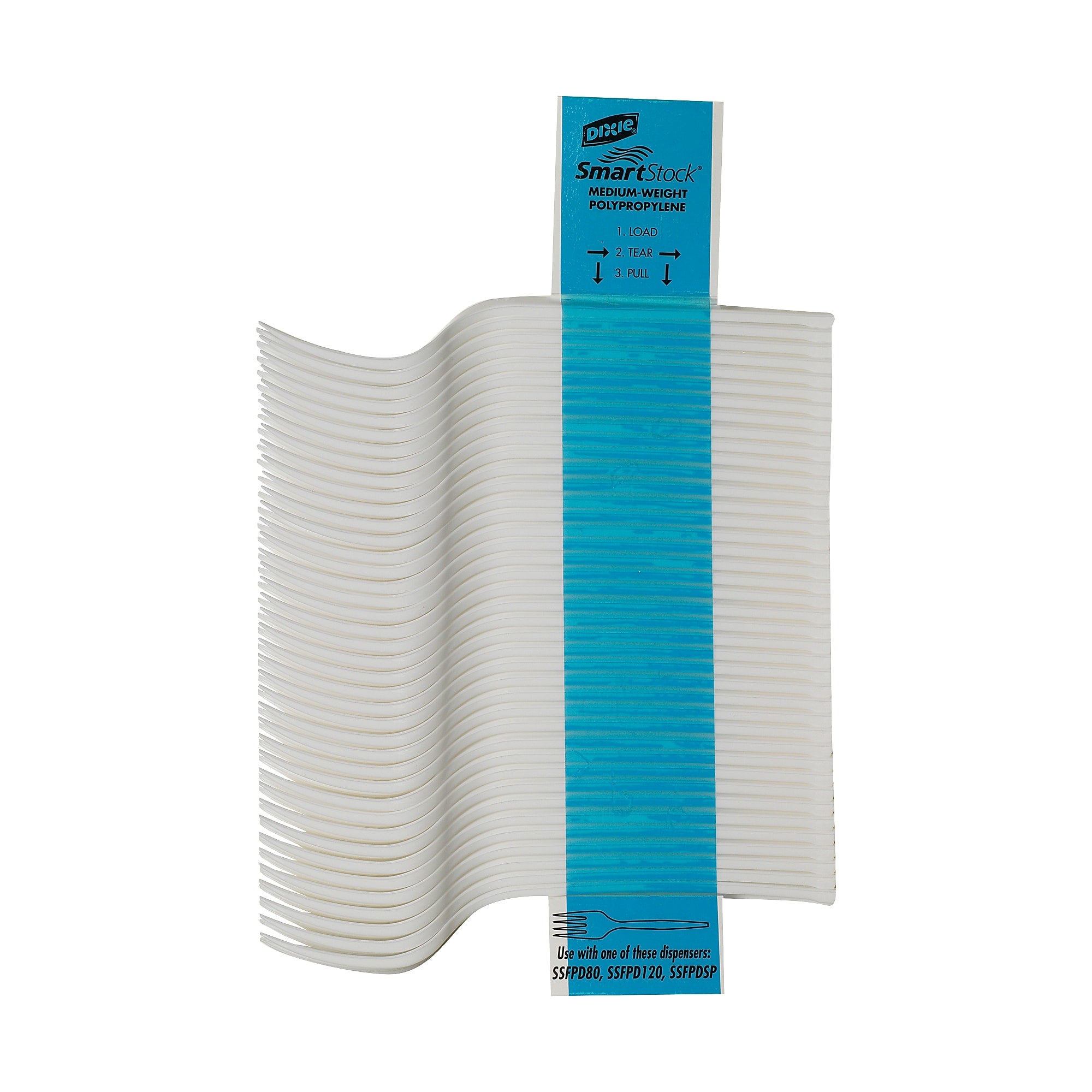 Dixie Ultra SmartStock Series-B Plastic Fork Refills, Medium-Weight, White, 960/Carton