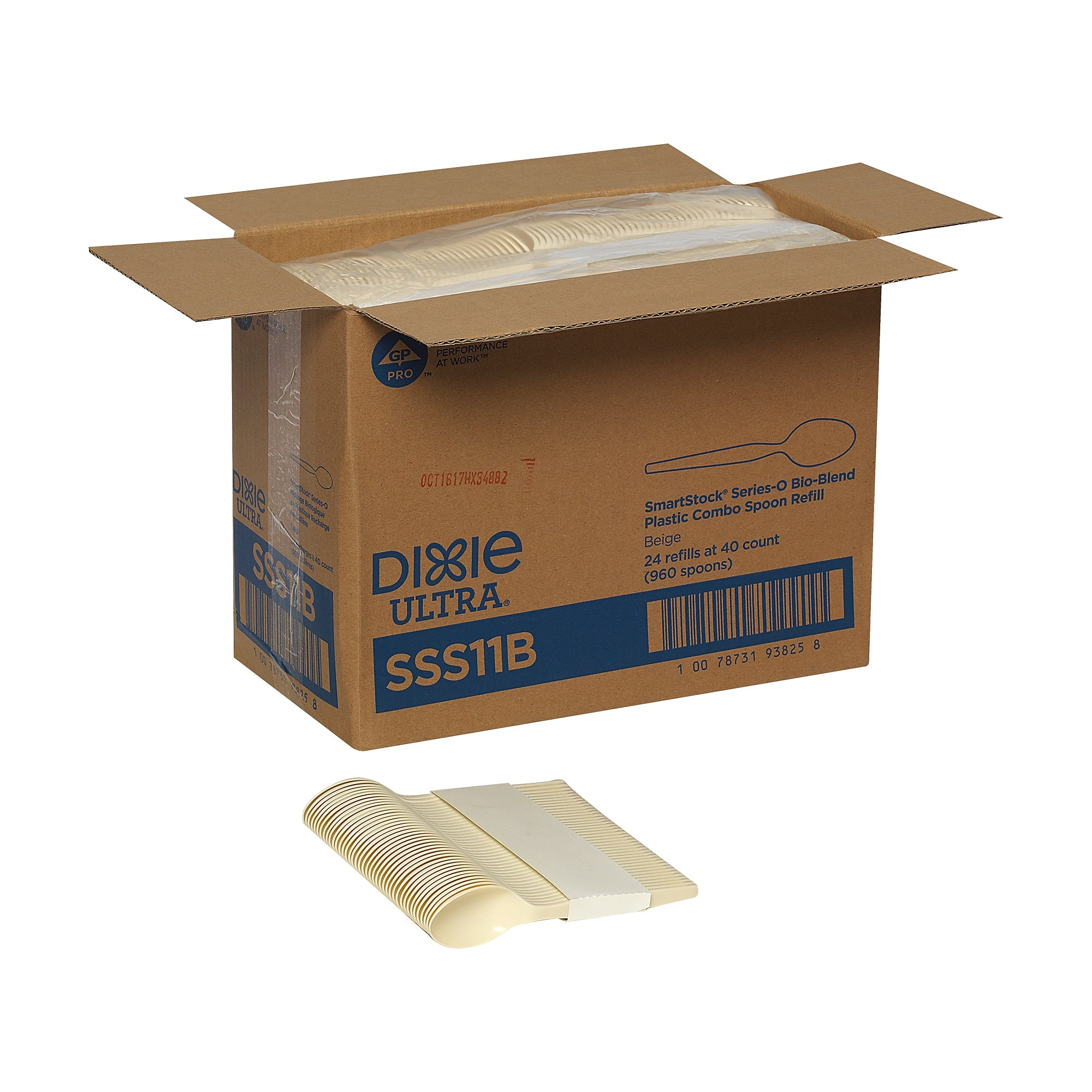 Dixie Ultra SmartStock Series-O Bio-Blend Spoon Refills,Medium -Weight, Natural Beige, 960/Carton