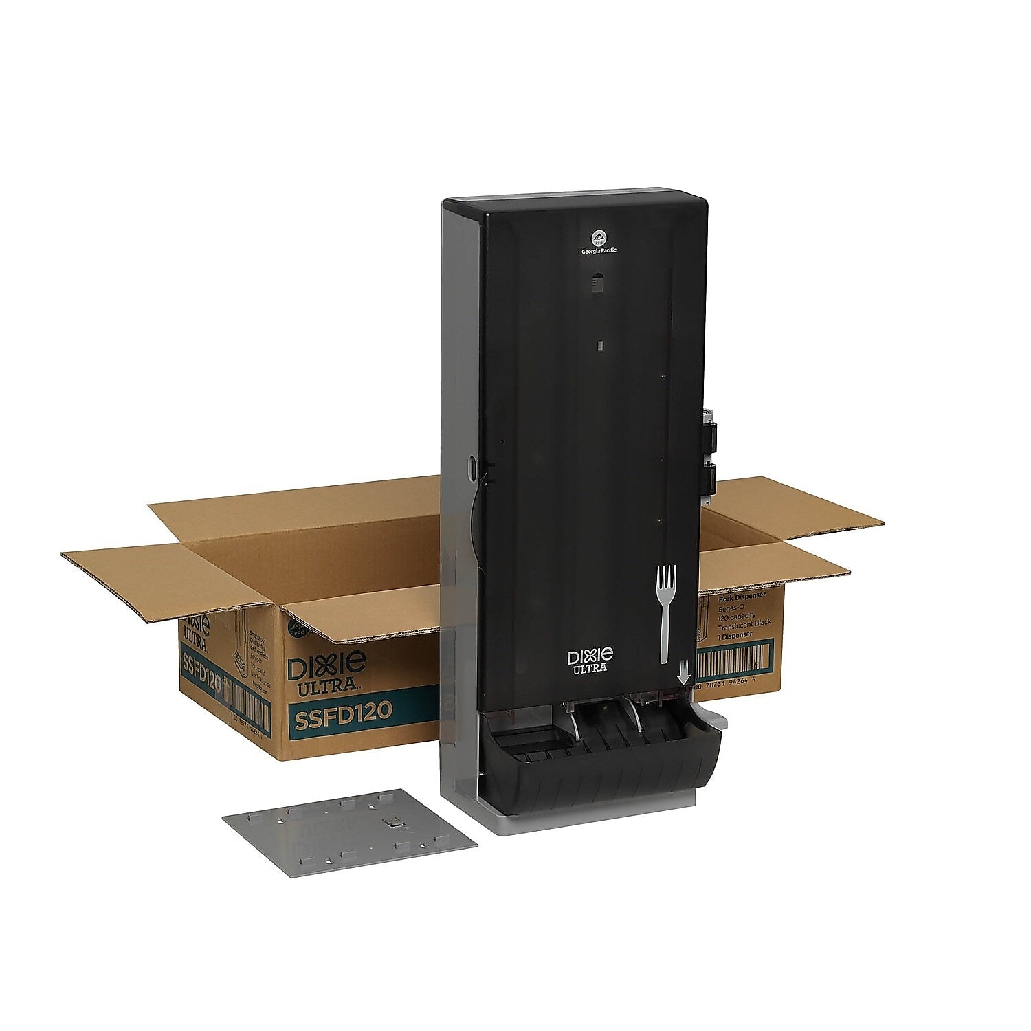 Dixie Ultra SmartStock Series-O Classic Fork Dispenser by GP PRO, Translucent Black