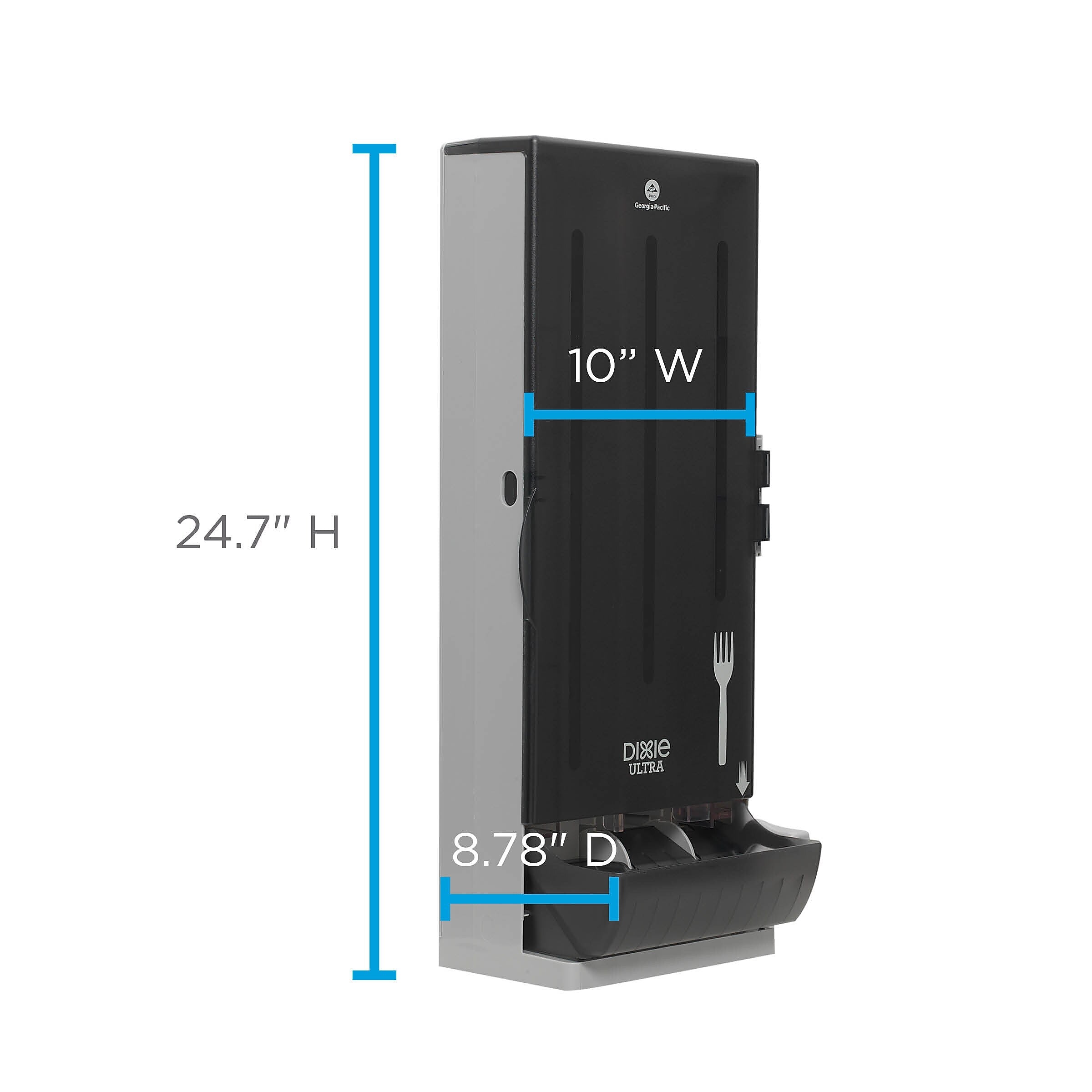 Dixie Ultra SmartStock Series-O Classic Fork Dispenser by GP PRO, Translucent Black