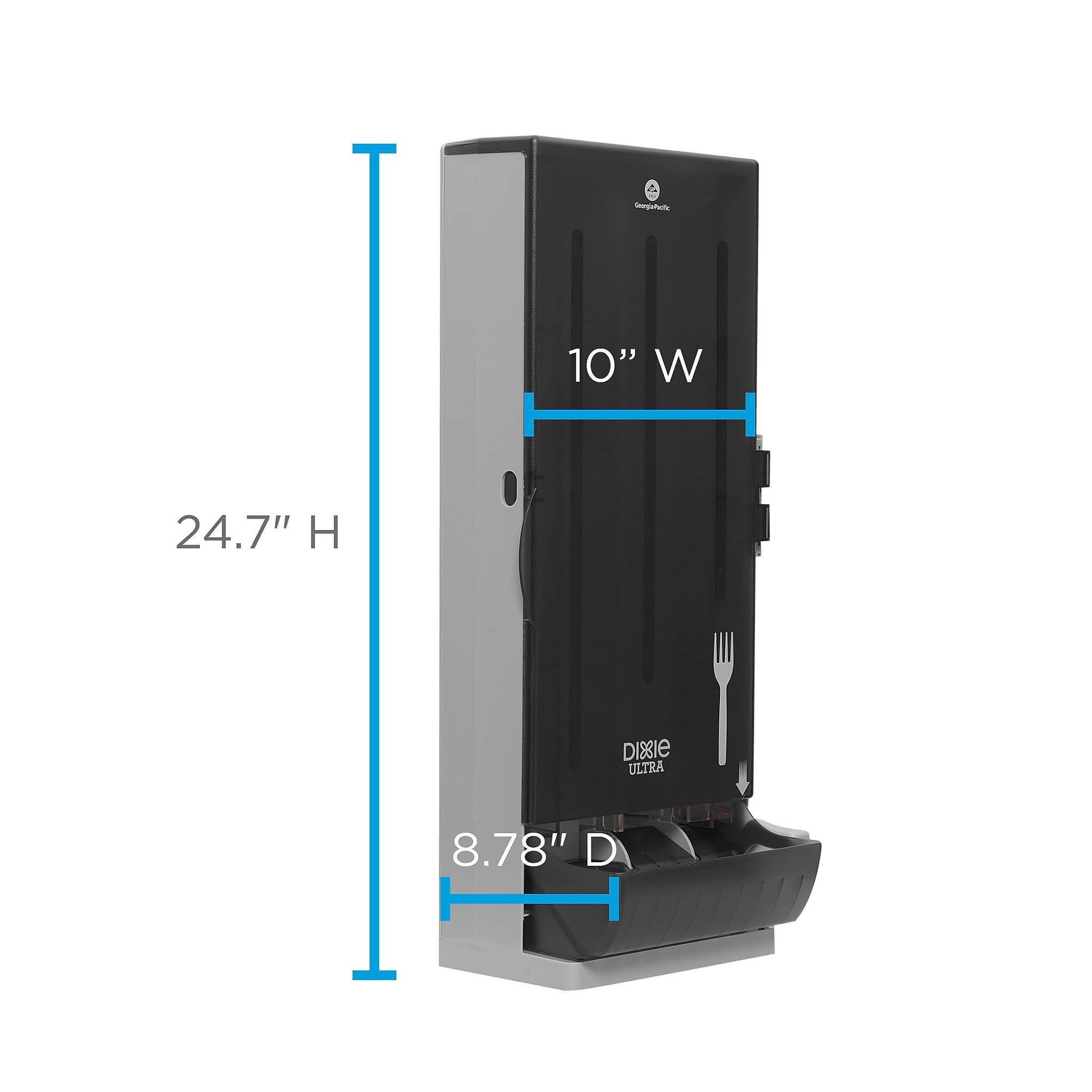 Dixie Ultra SmartStock Series-O Classic Fork Dispenser by GP PRO, Translucent Black