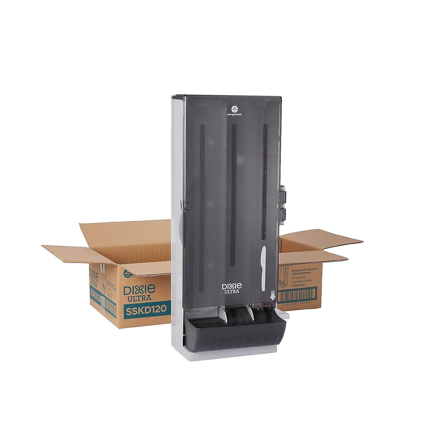 Dixie Ultra SmartStock Series-O Classic Knife Dispenser by GP PRO, Translucent Black