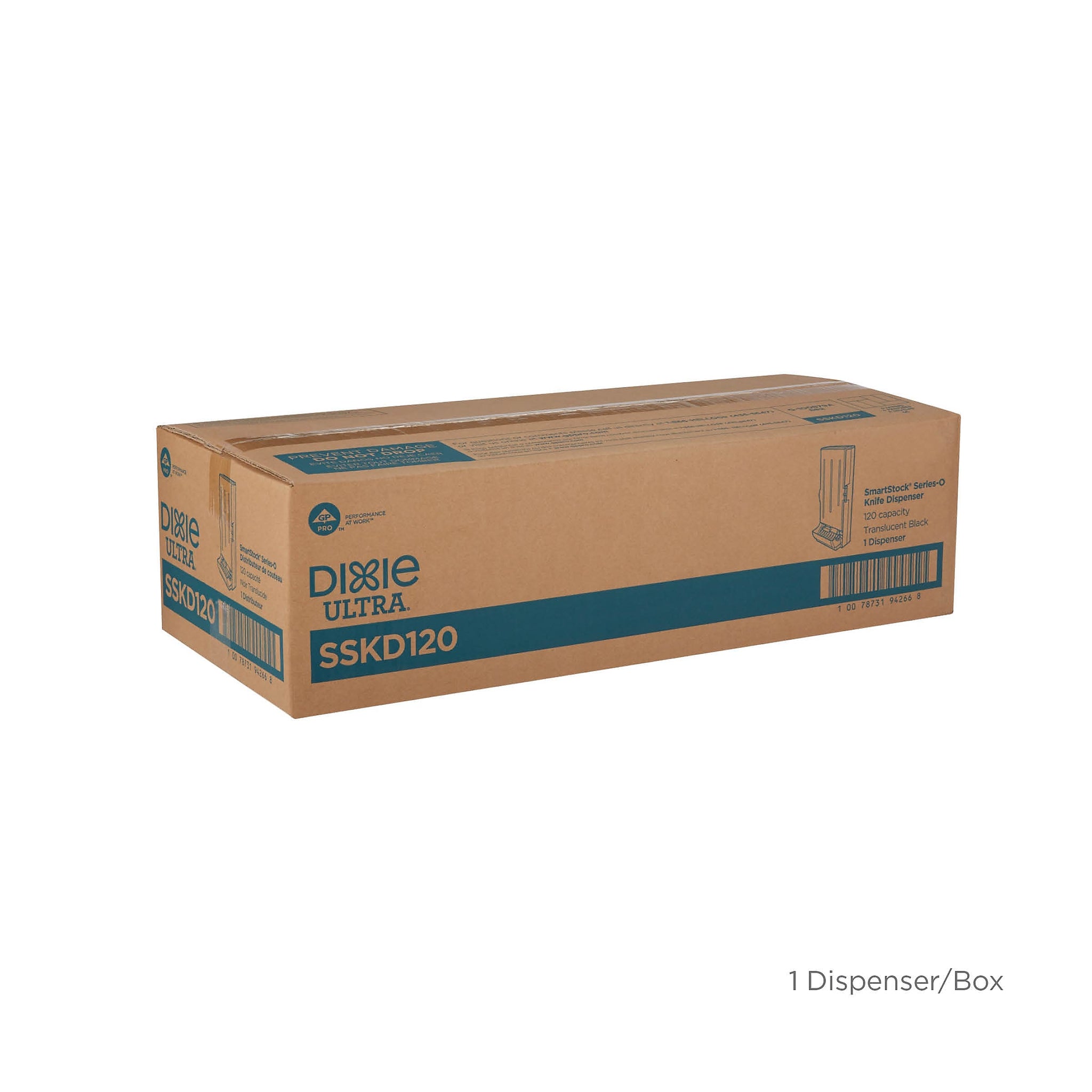 Dixie Ultra SmartStock Series-O Classic Knife Dispenser by GP PRO, Translucent Black