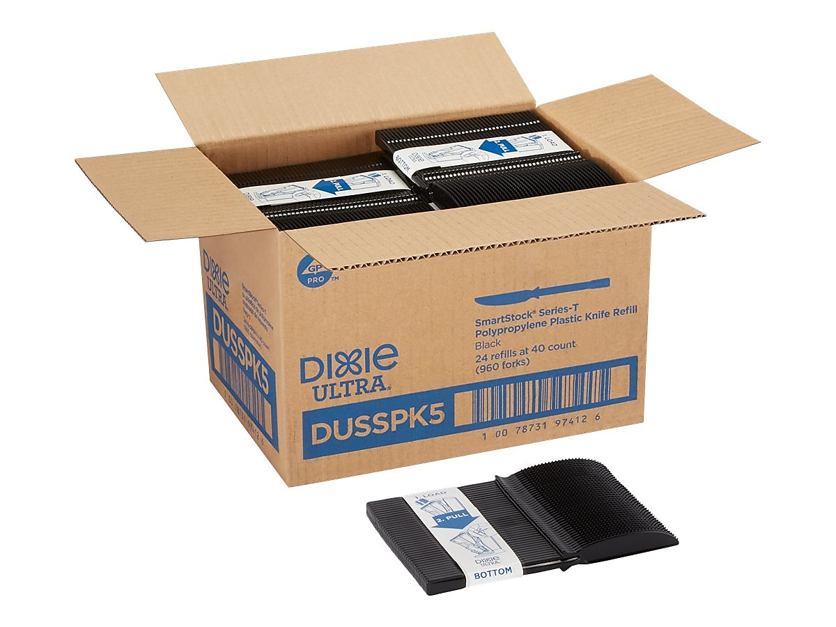 Dixie Ultra SmartStock Series-T Polypropylene Knife Set, Black, 960/Carton