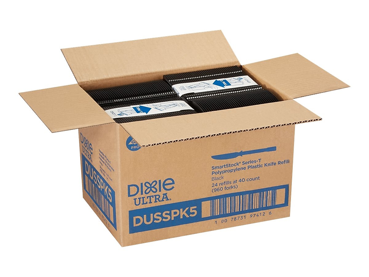 Dixie Ultra SmartStock Series-T Polypropylene Knife Set, Black, 960/Carton