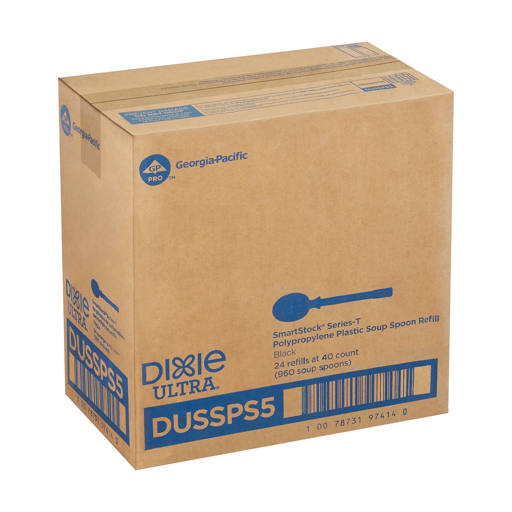 Dixie Ultra SmartStock Series-T Polypropylene Soup Spoon Set, Black, 960/Carton
