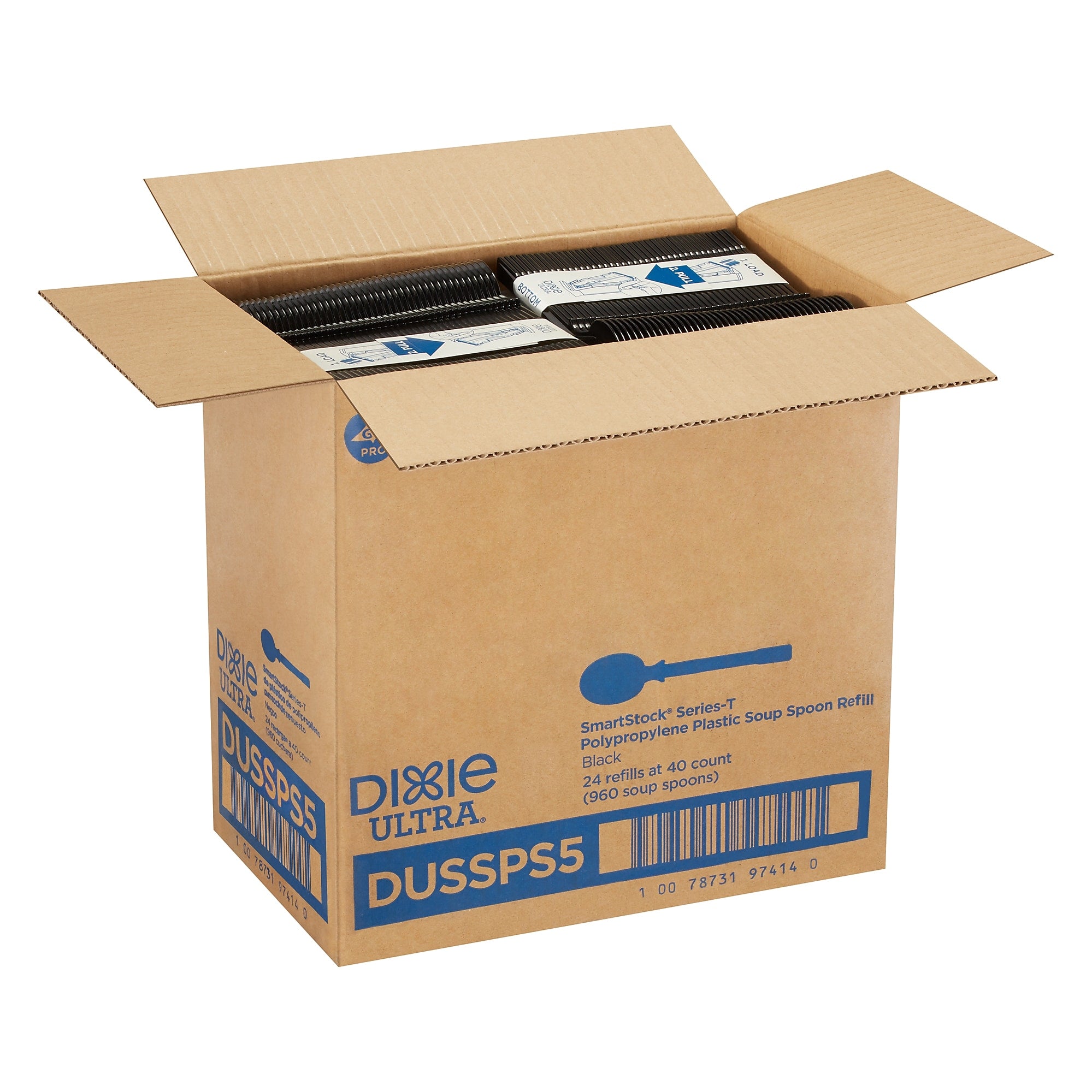 Dixie Ultra SmartStock Series-T Polypropylene Soup Spoon Set, Black, 960/Carton