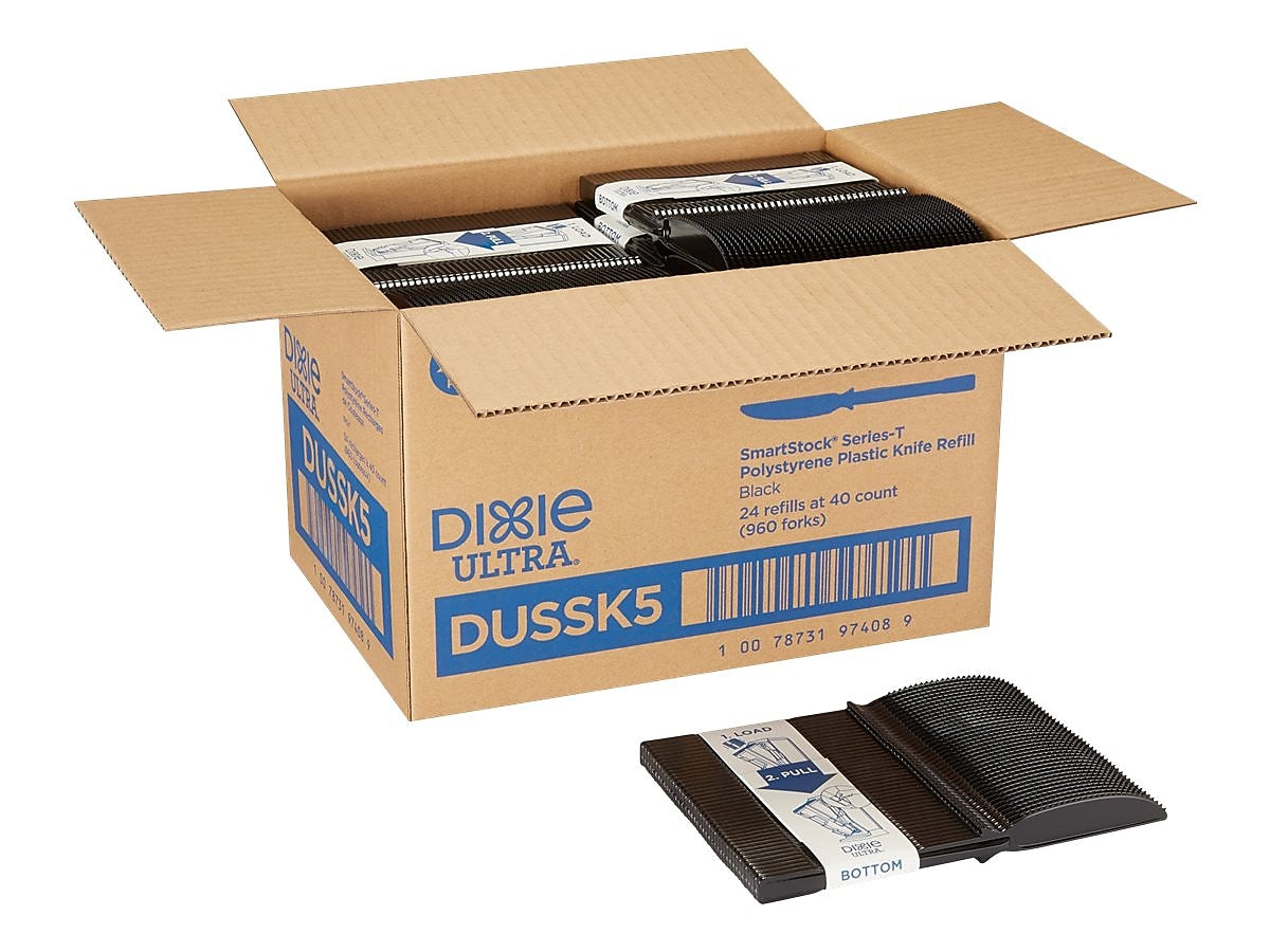Dixie Ultra SmartStock Series-T Polystyrene Knife Set, Black, 960/Carton