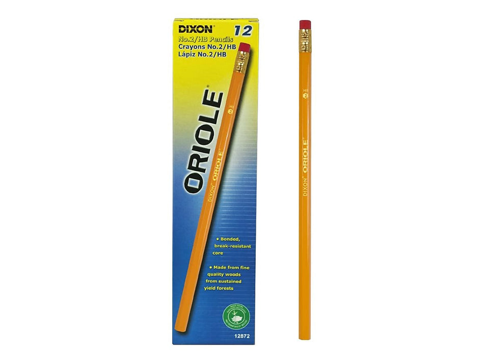 Dixon Oriole Wooden Pencil, 2mm, #2 Soft Lead, Dozen