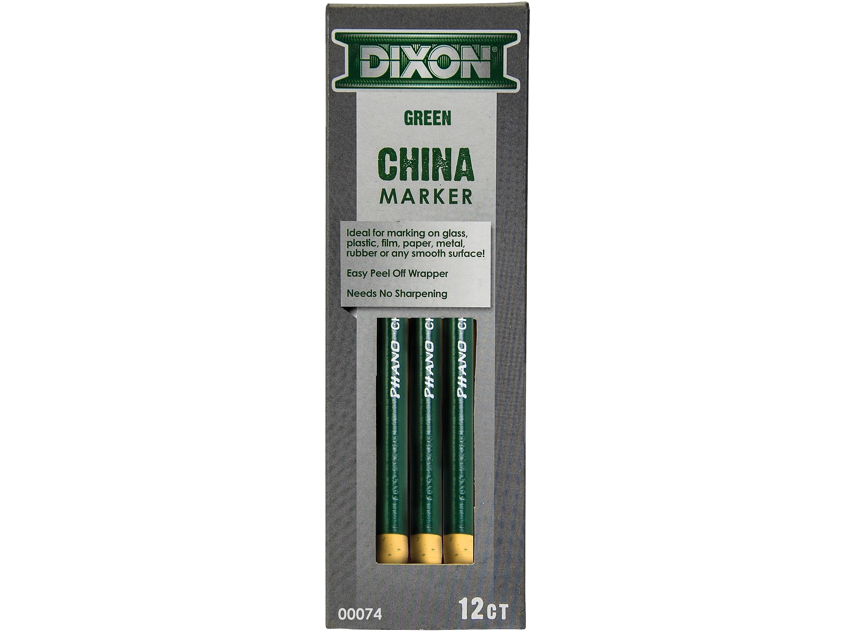 Dixon Phano Bold Tip China Markers, Green, Dozen