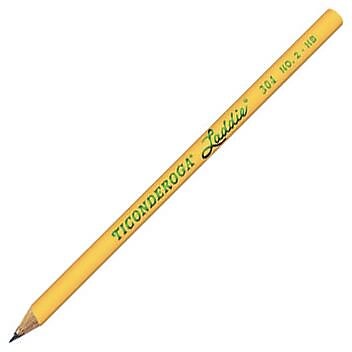 Dixon Ticonderoga Laddie Woodcase Pencil without Eraser, Yellow, No. 2 Soft Lead, Dozen