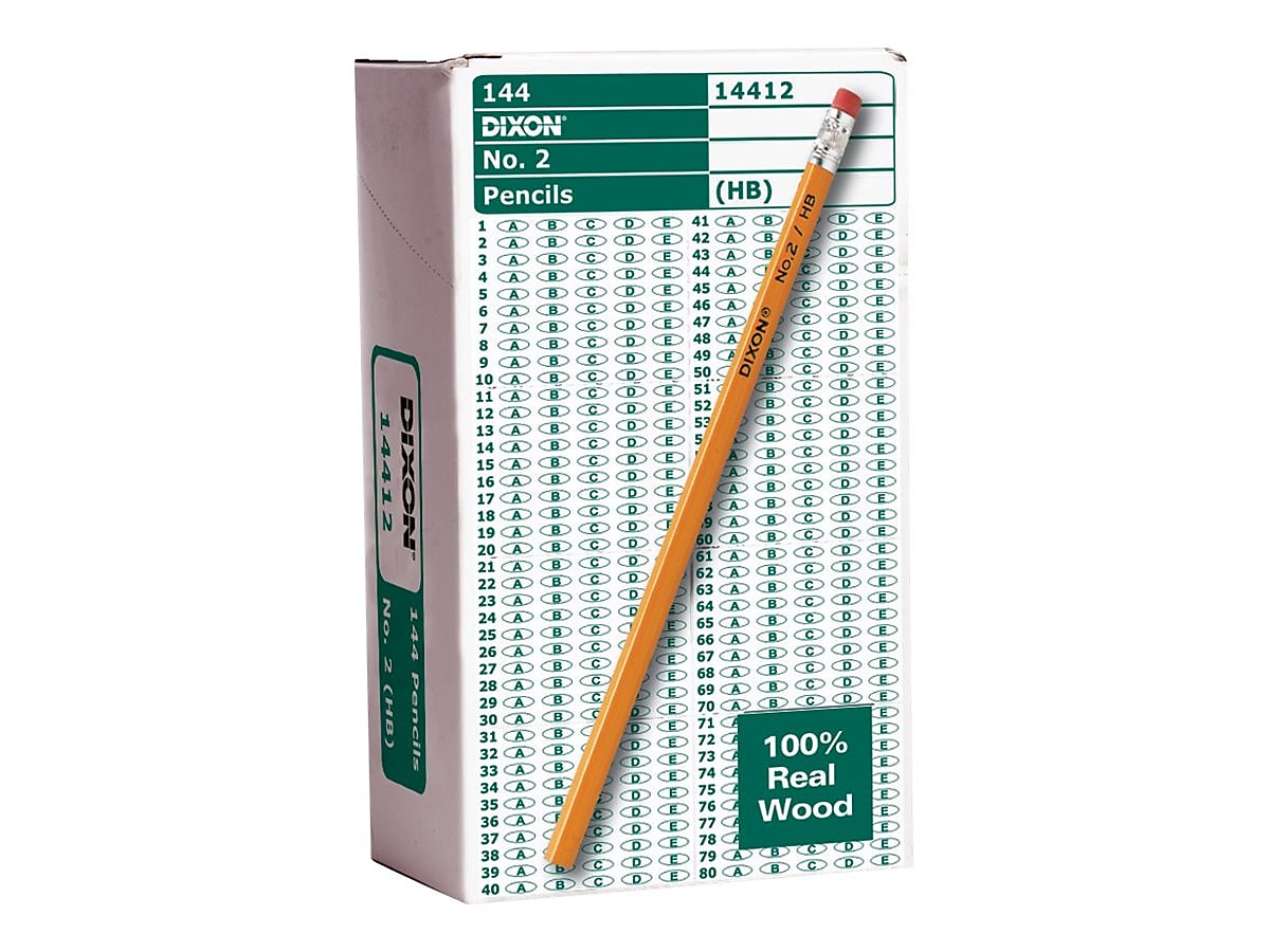 Dixon Wooden Pencil, 2.2mm, #2 Soft Lead, 144/Box