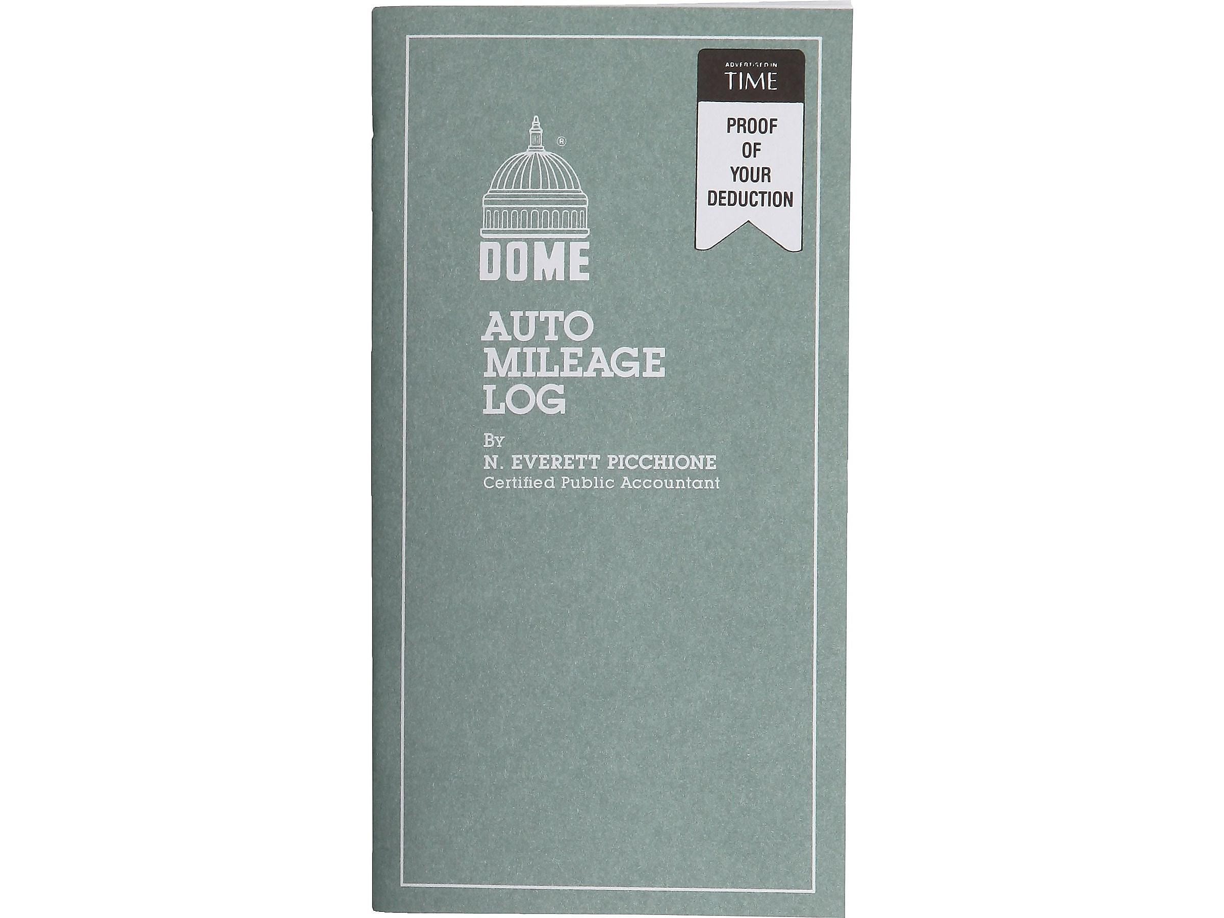 Dome Auto Mileage Log Record Book, 3.25