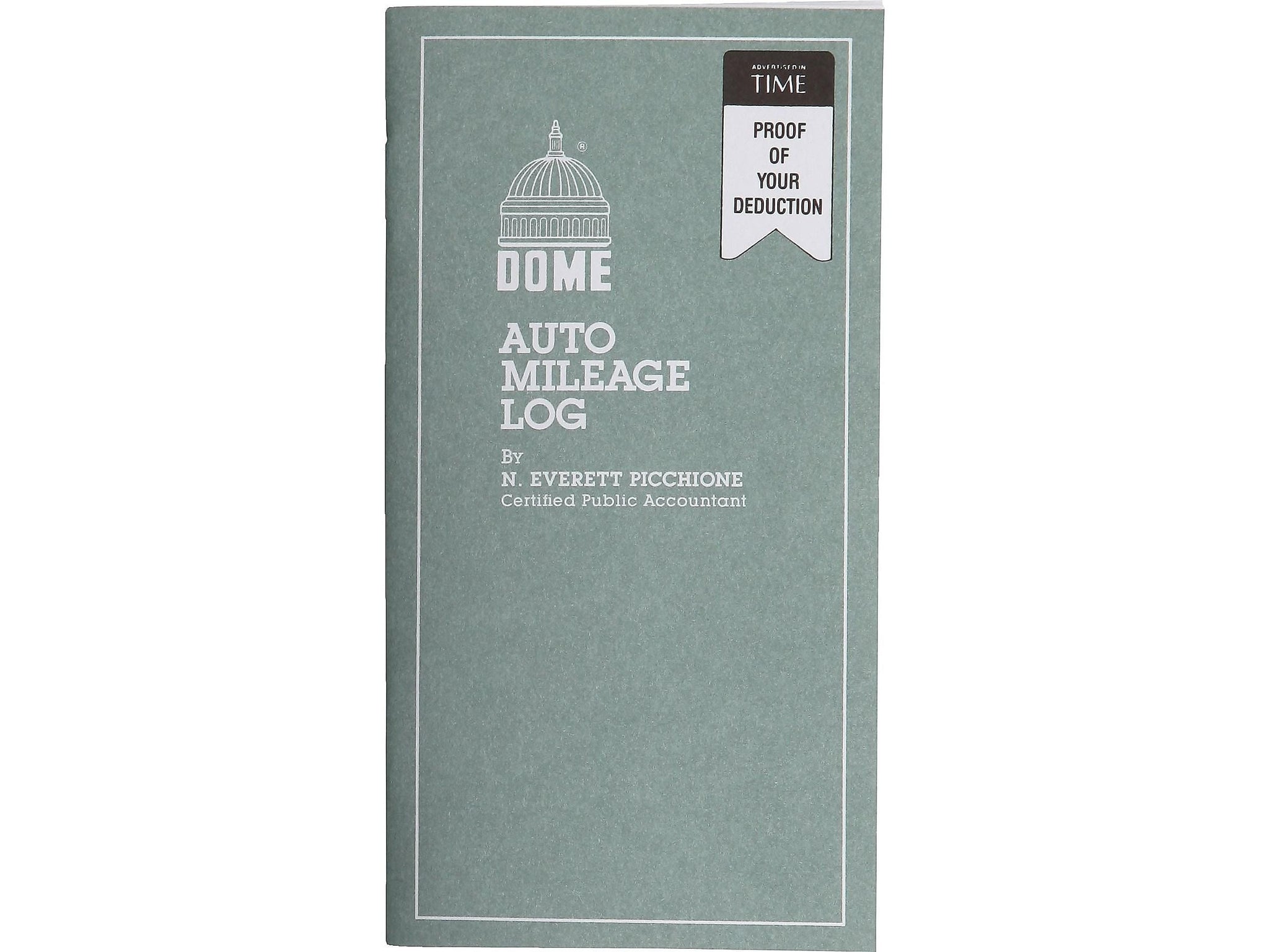 Dome Auto Mileage Log Record Book, 3.25