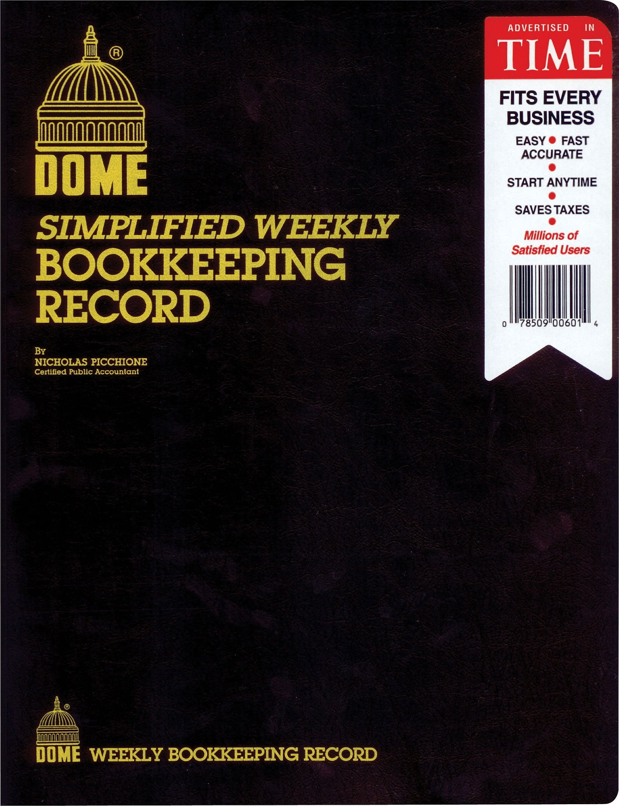 Dome Simple Weekly Bookkeeping Record, 8.75