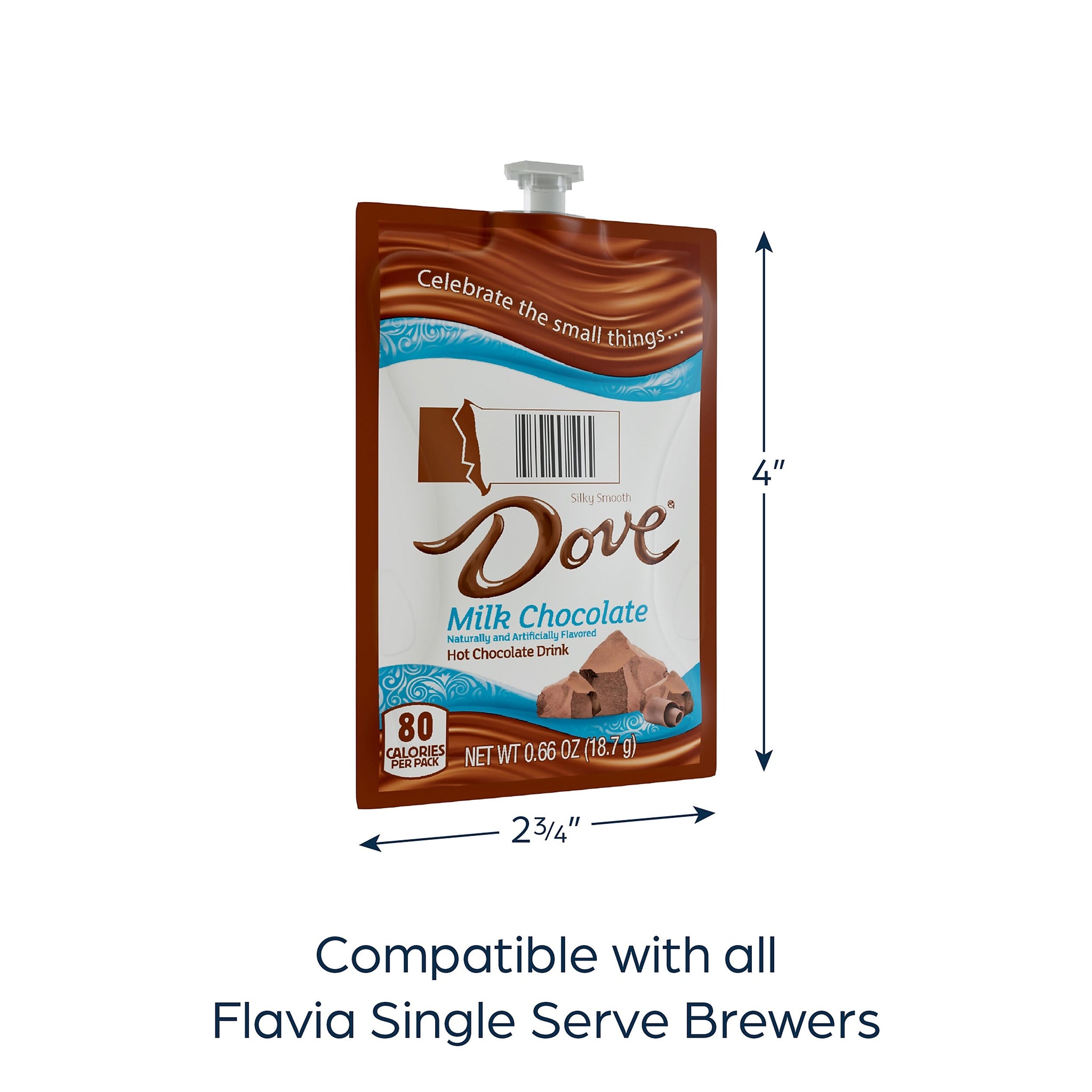 Dove Silky Smooth Milk Chocolate Hot Cocoa, Flavia Freshpack, 72/Carton
