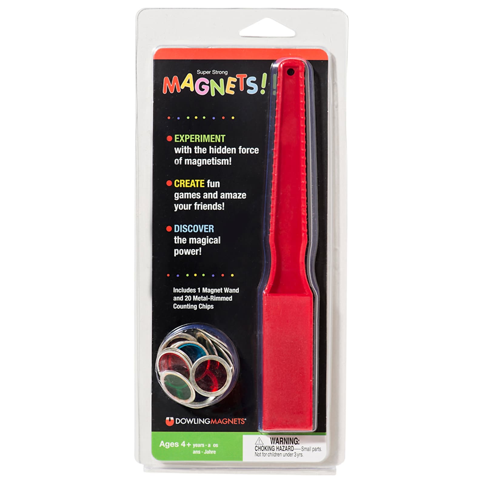 Dowling Magnets Magnetic Wand & 20 Magnetic Counting Chips, 3 Sets
