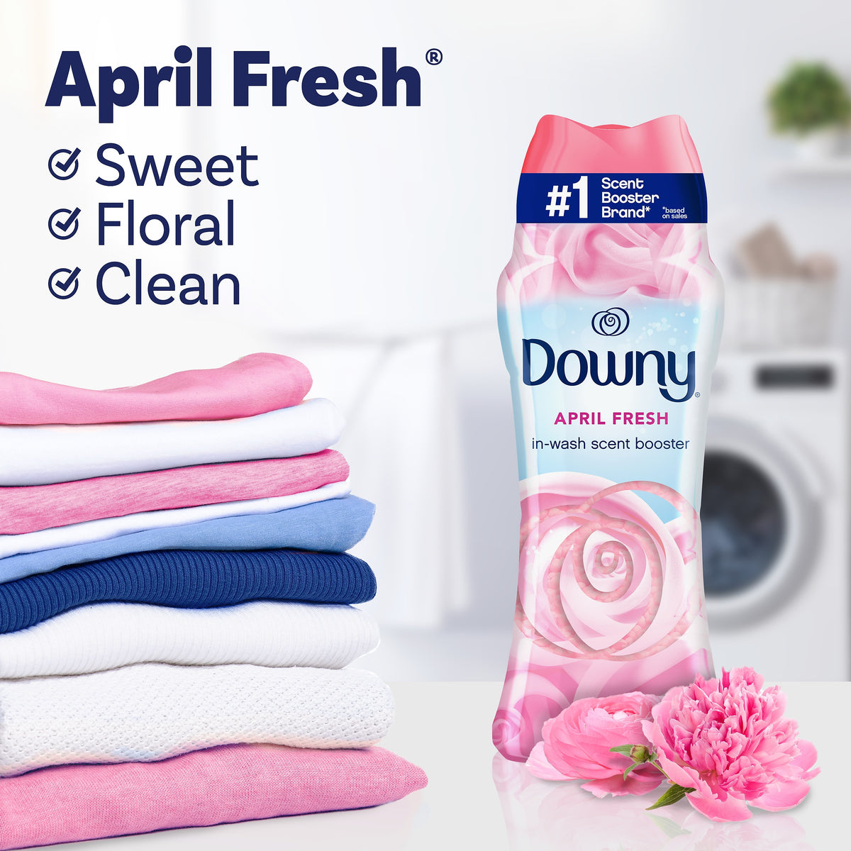 Downy Fresh Protect In-Wash Scent Beads with Febreze Odor Defense, April Fresh, 24 oz.