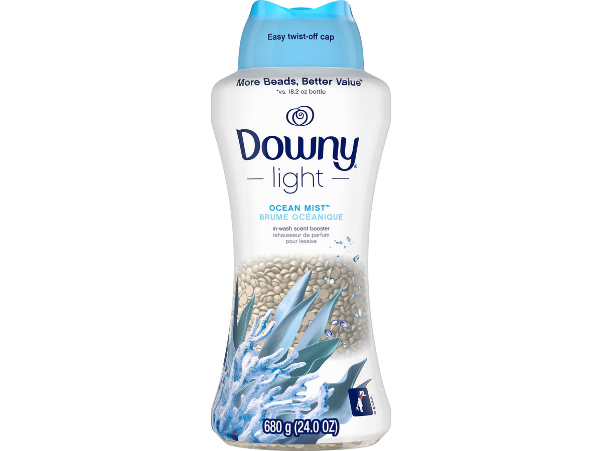 Downy Light In-Wash Scent Booster Beads, Ocean Mist, 24 oz.