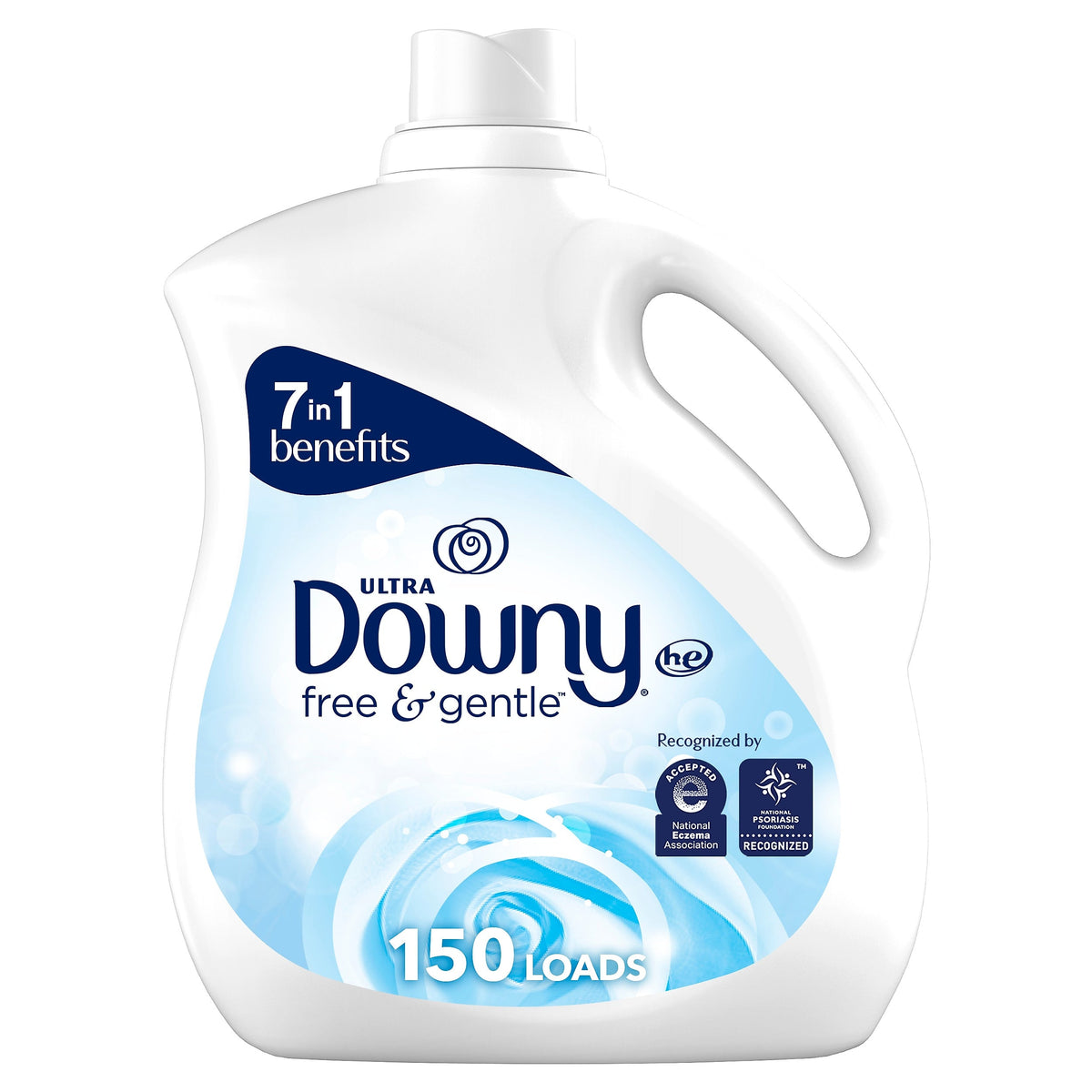 Downy Ultra Free & Gentle Fabric Softener, Unscented, 150 Loads, 111 oz.