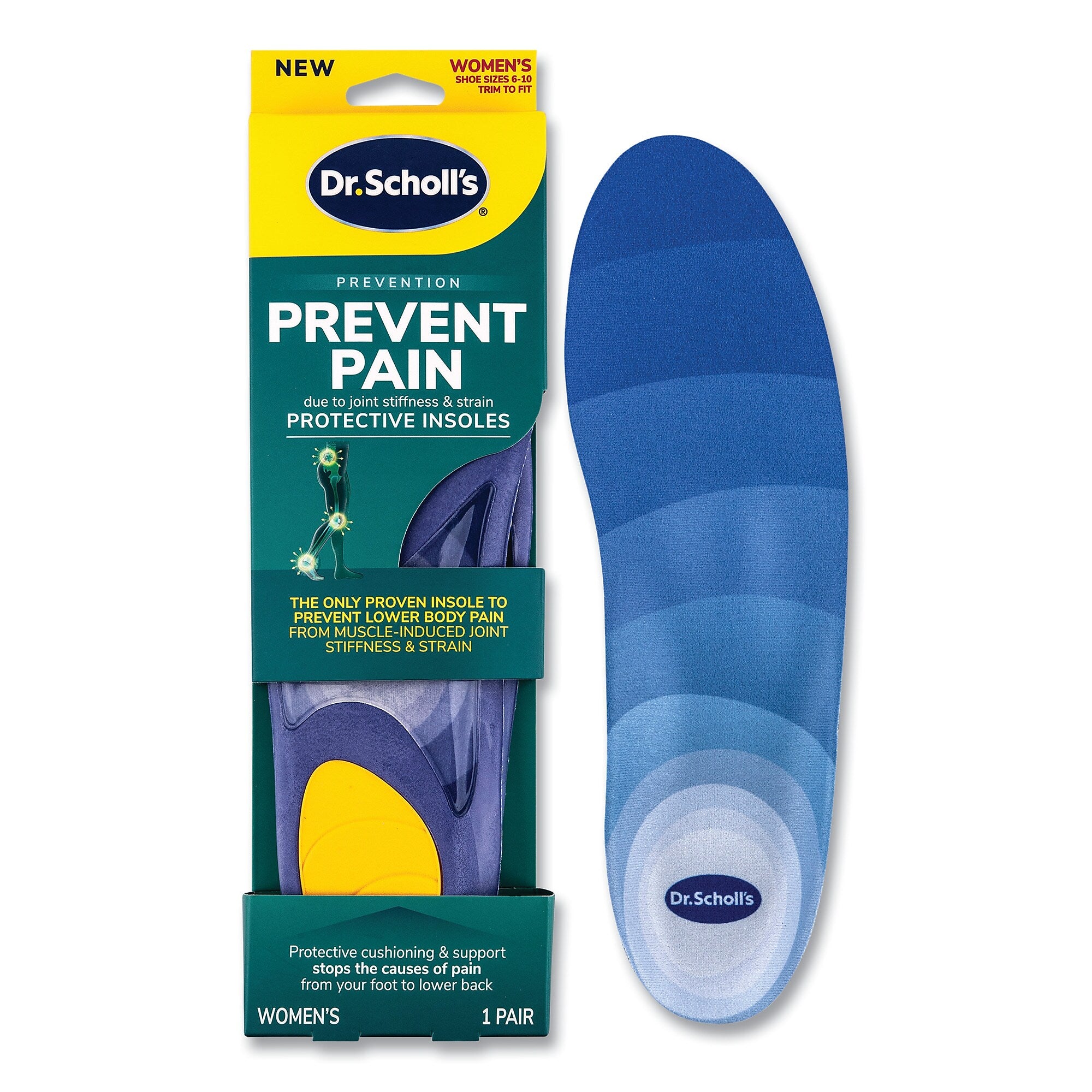 Dr. Scholl's Prevent Pain Protective Insoles for Women, Women's Size 6 to 10, Purple