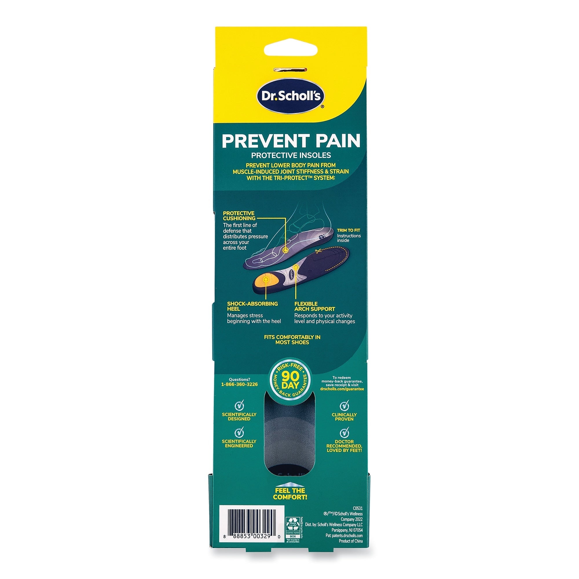 Dr. Scholl's Prevent Pain Protective Insoles for Women, Women's Size 6 to 10, Purple
